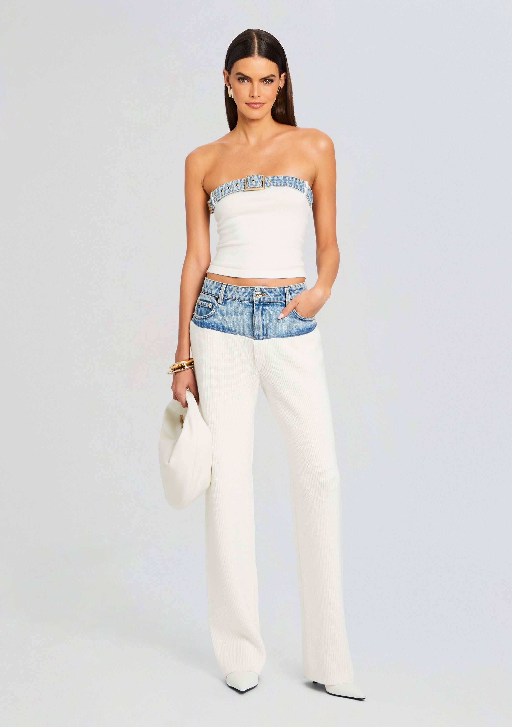 Chani Knit Denim Pant-Stylulu