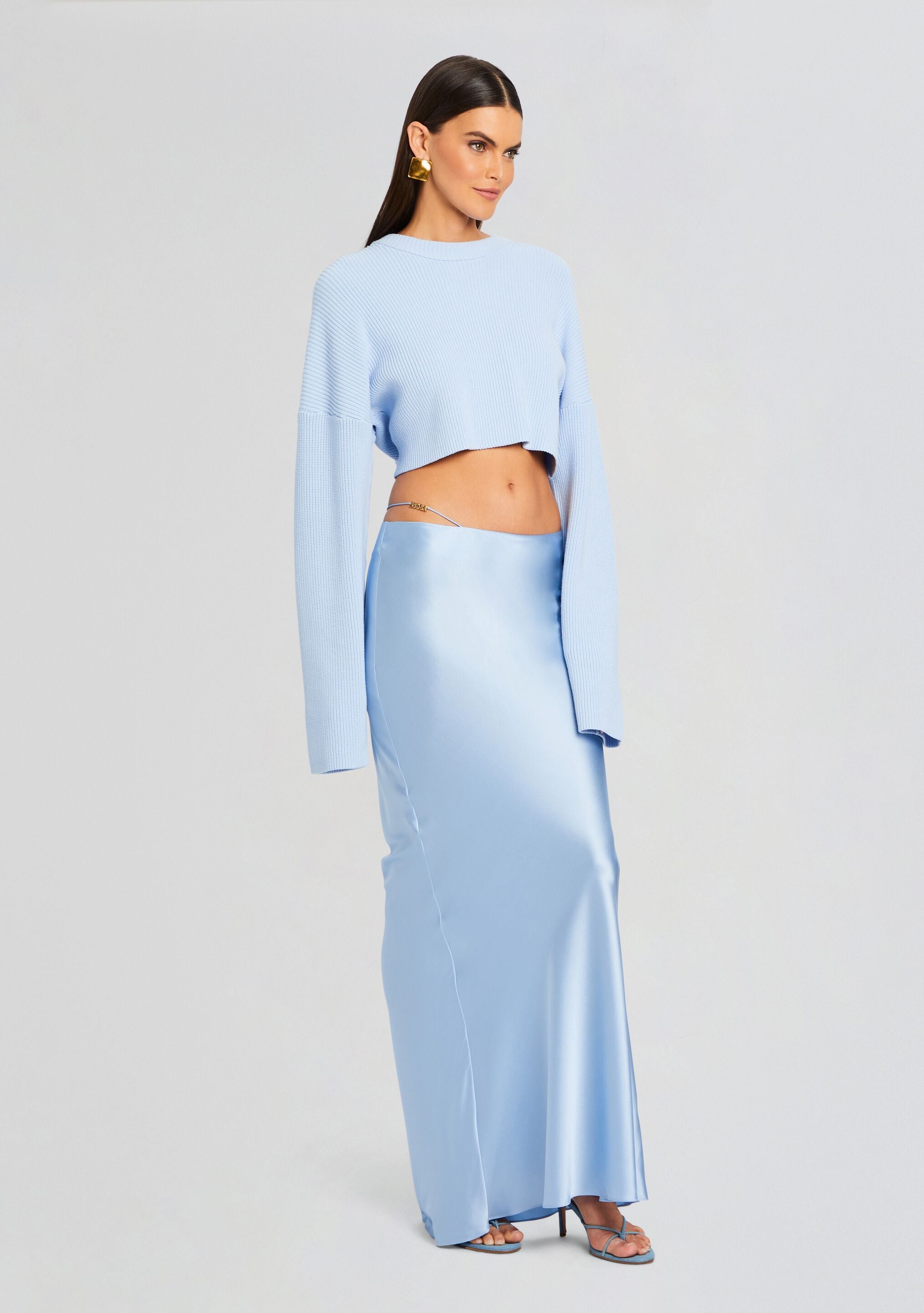 Silvana Silk Maxi Skirt-Stylulu