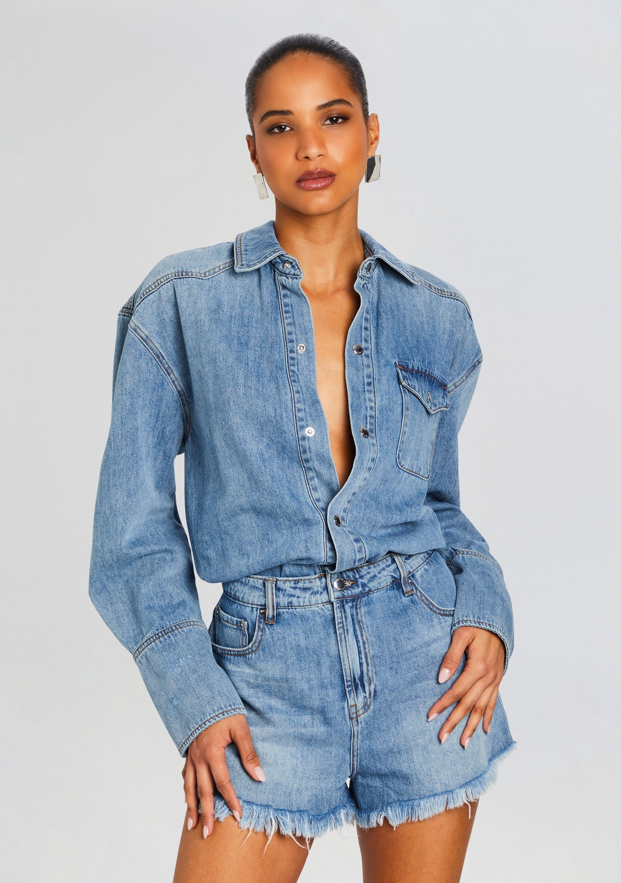 Annie Denim Romper-Stylulu