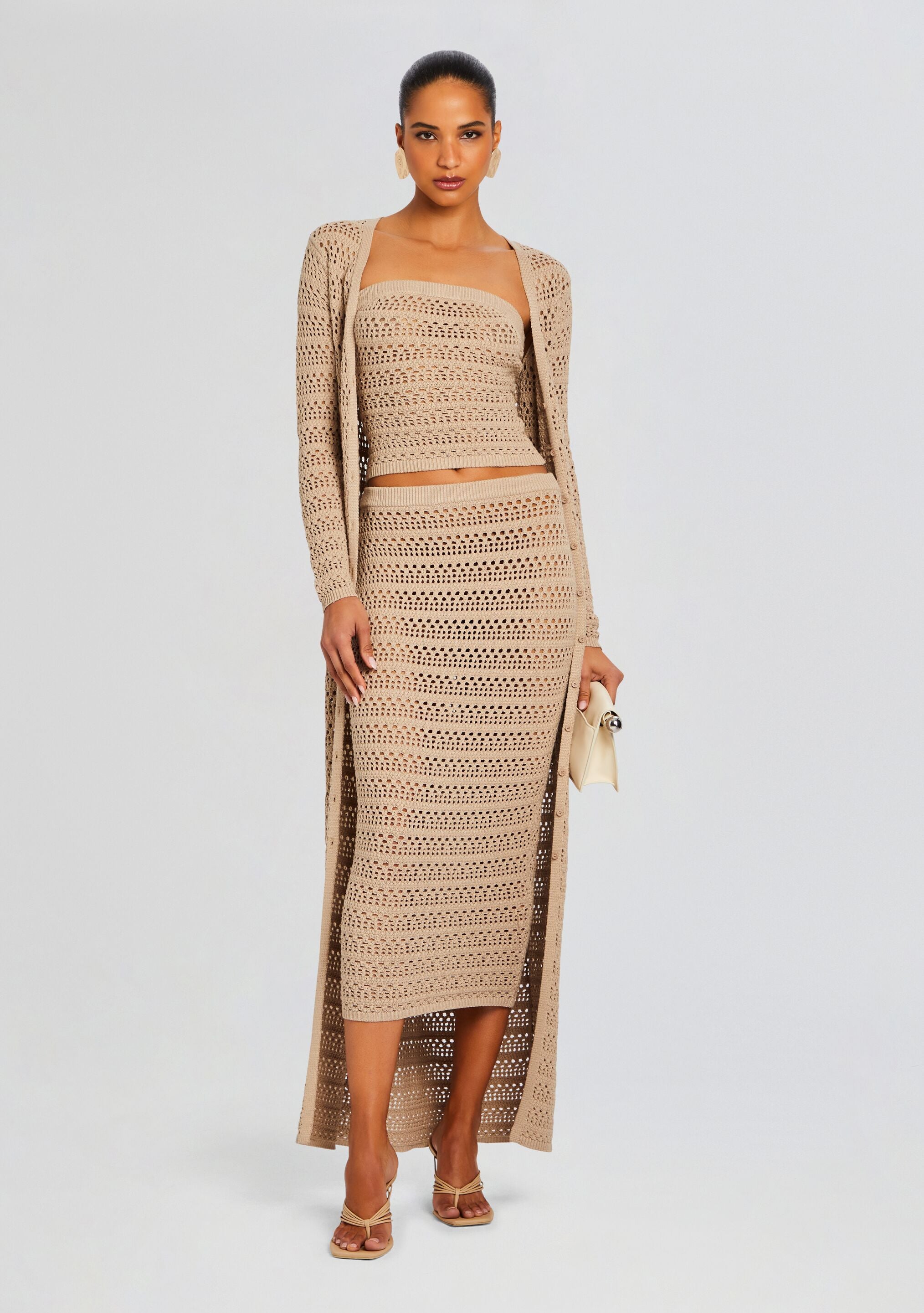 Dorothea Knit Crochet Cardigan-Stylulu