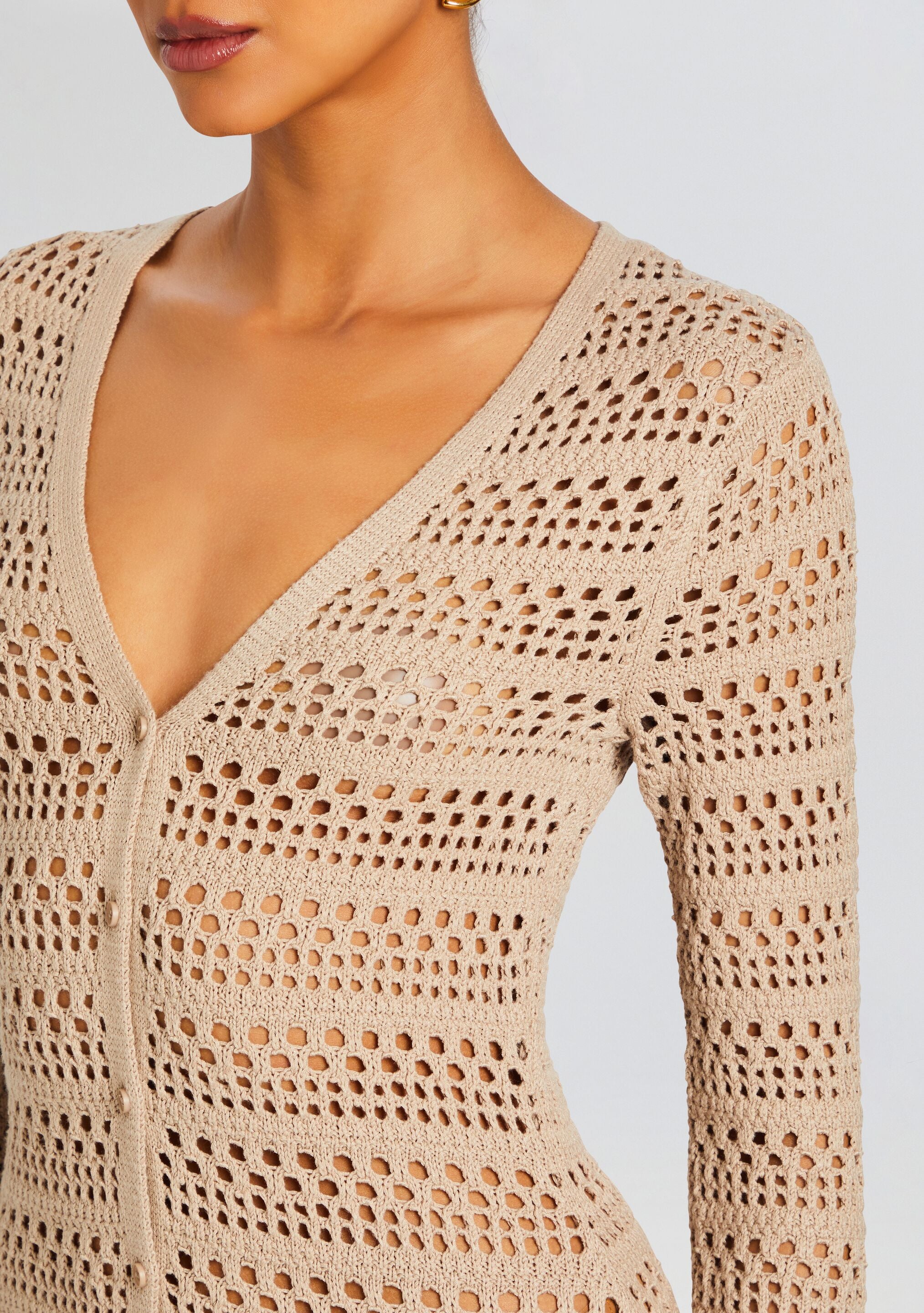 Dorothea Knit Crochet Cardigan-Stylulu