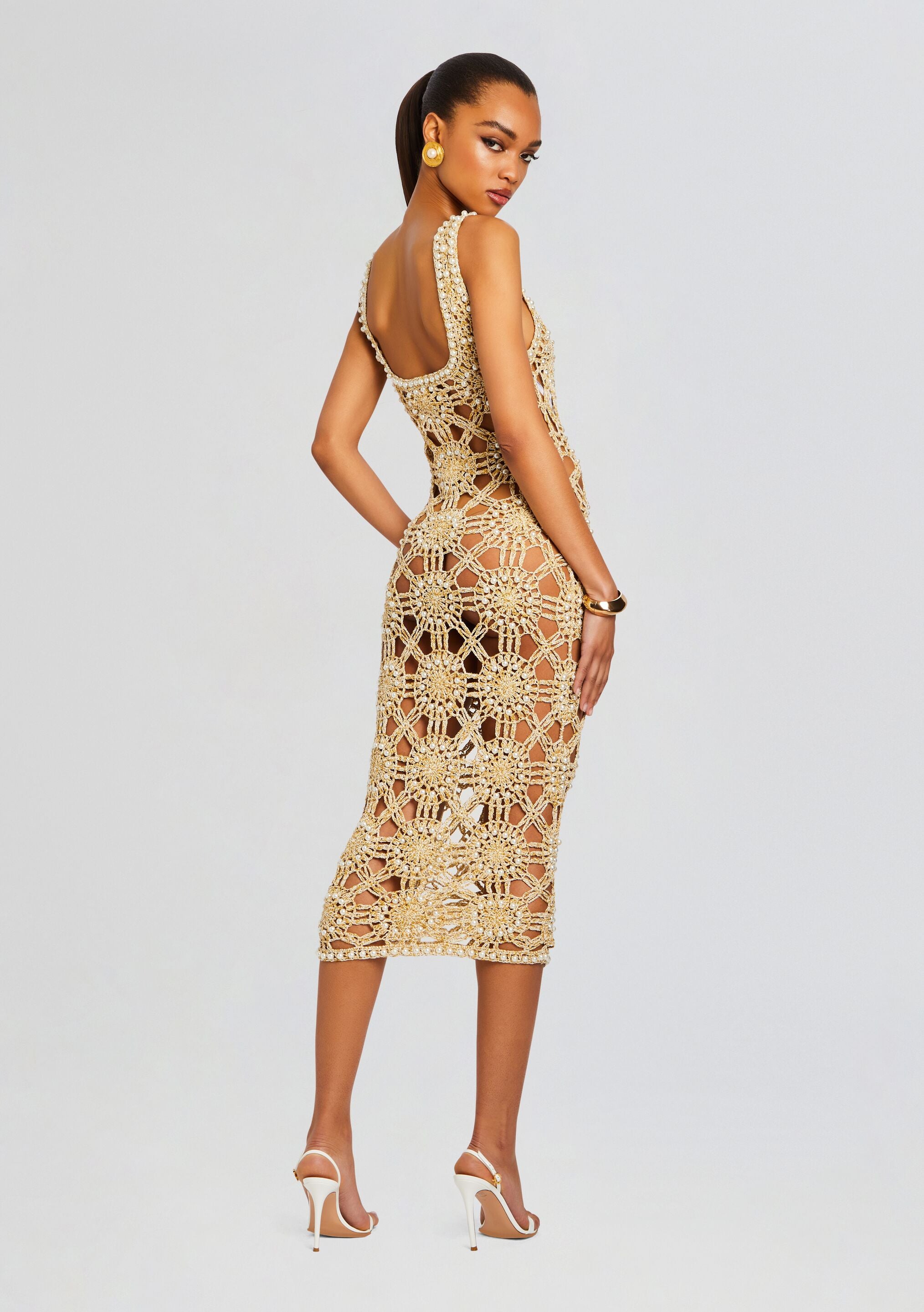 Saffron Knit Crochet Dress-Stylulu