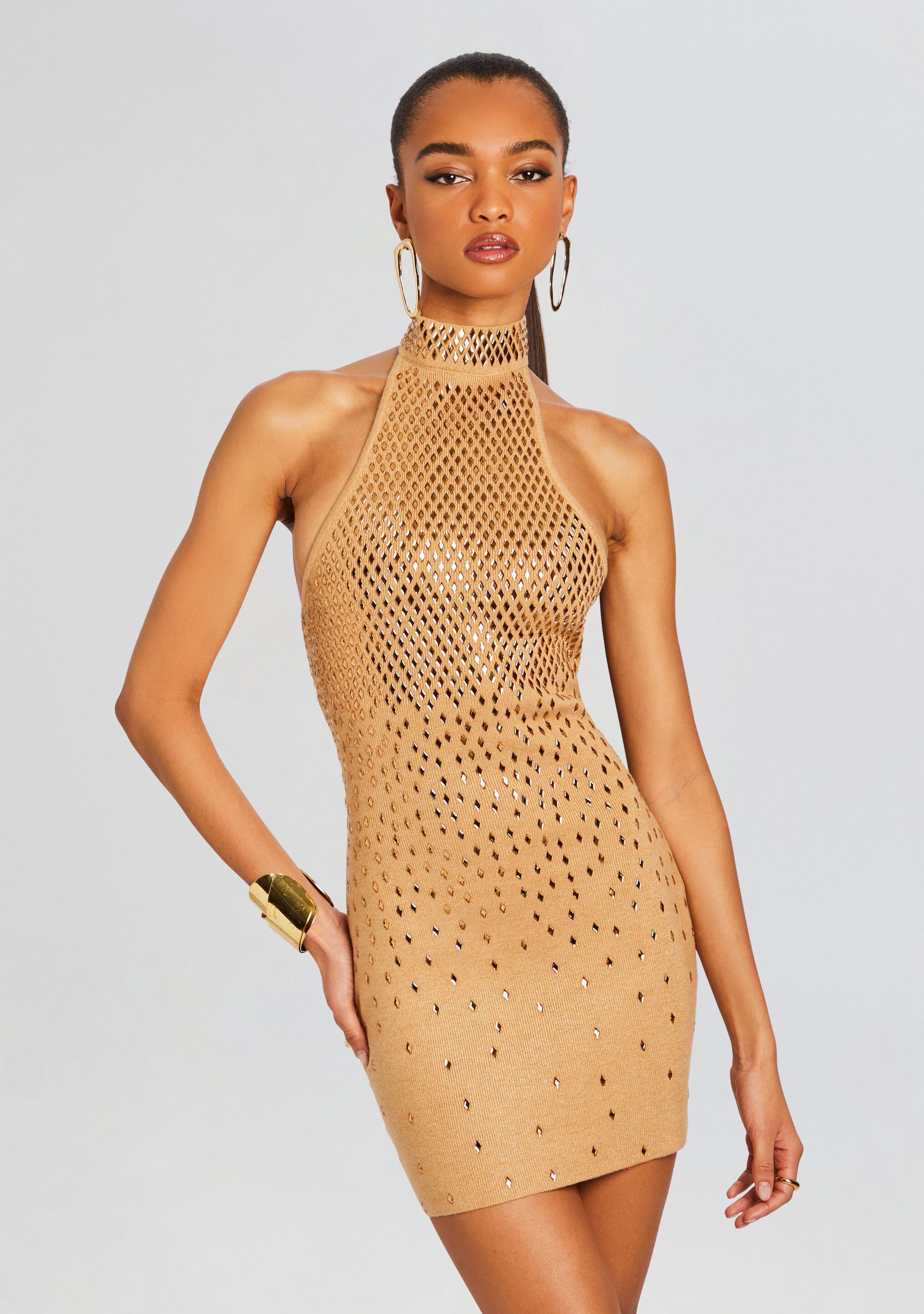 Bindi Embellished Knit Dress-Stylulu