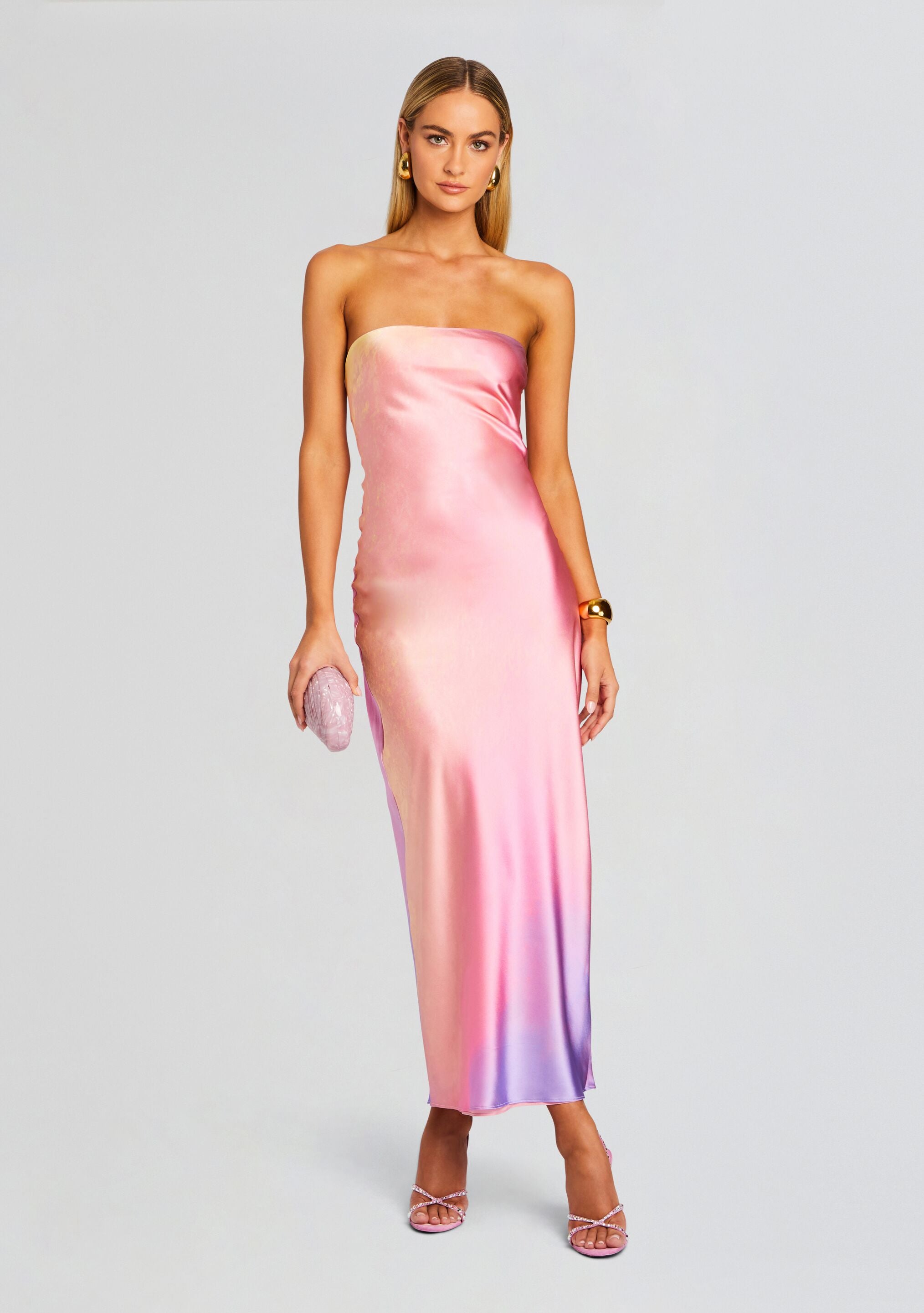 Cerith Silk Strapless Midi Dress-Stylulu