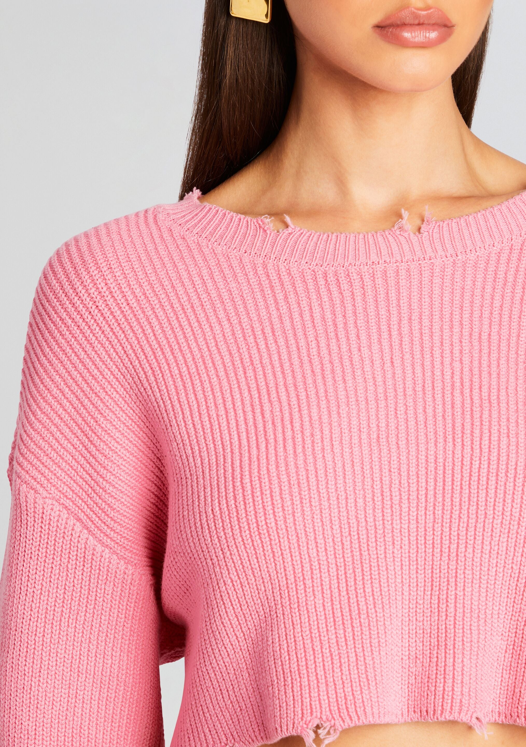 Daisy Cropped Knit Sweater-Stylulu