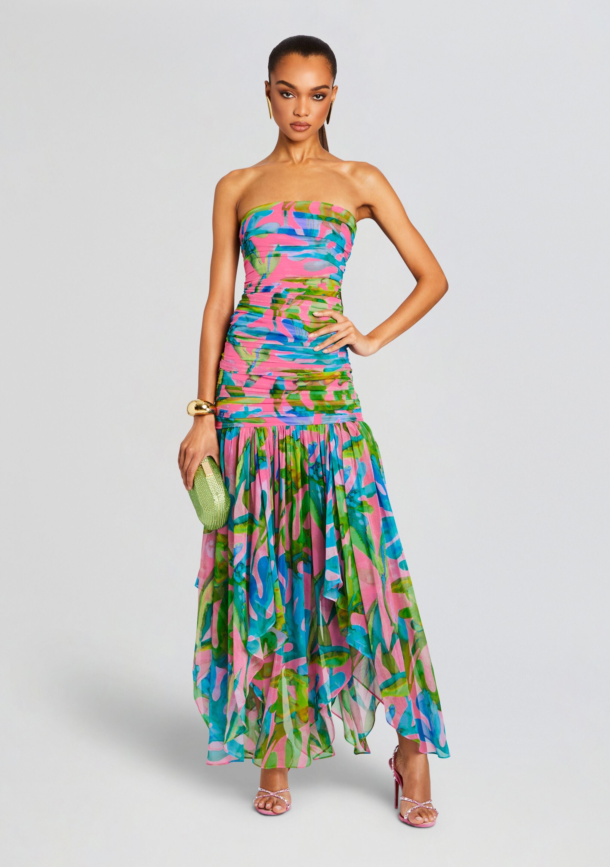 Teryn Silk Chiffon Dress-Stylulu