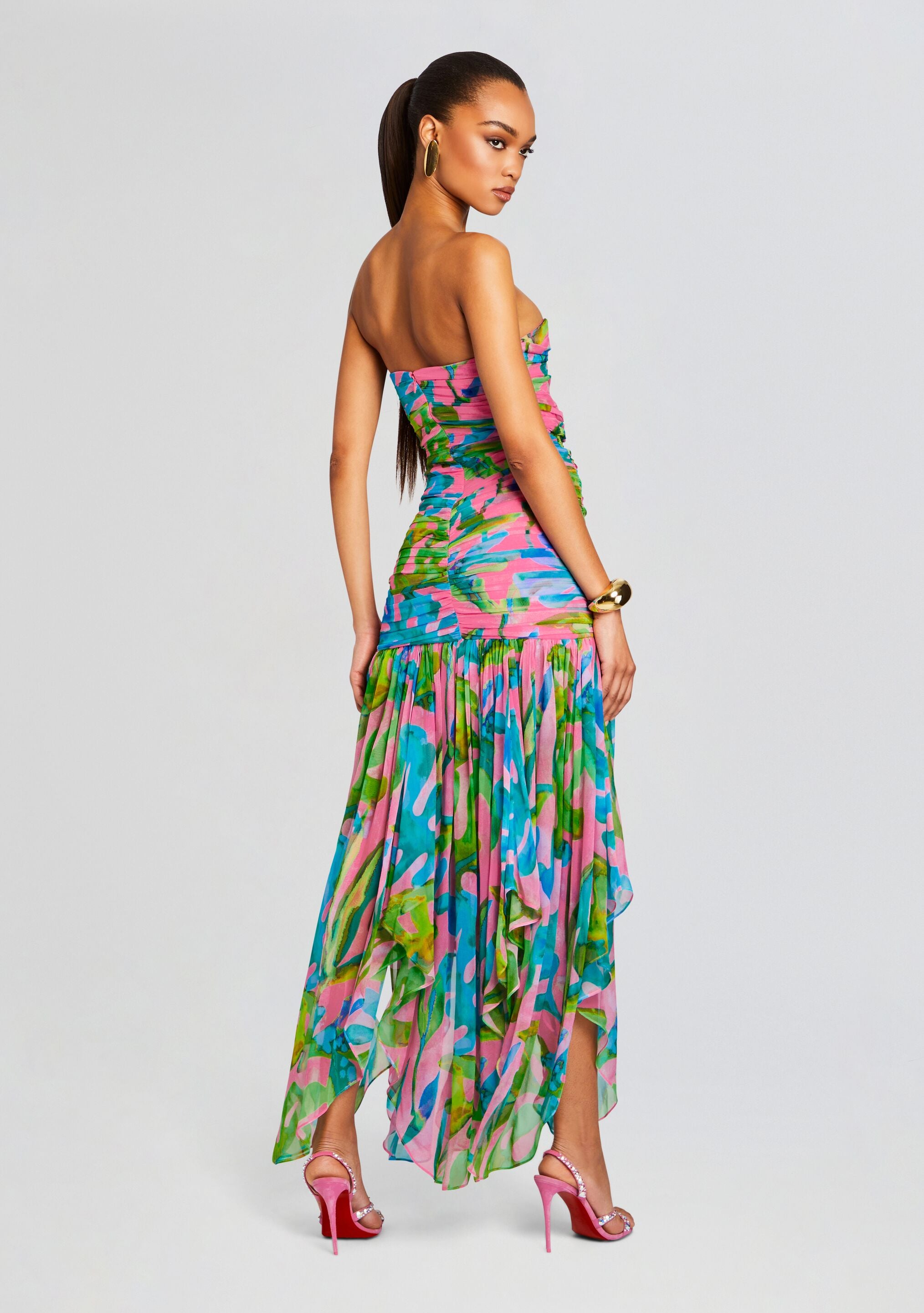 Teryn Silk Chiffon Dress-Stylulu