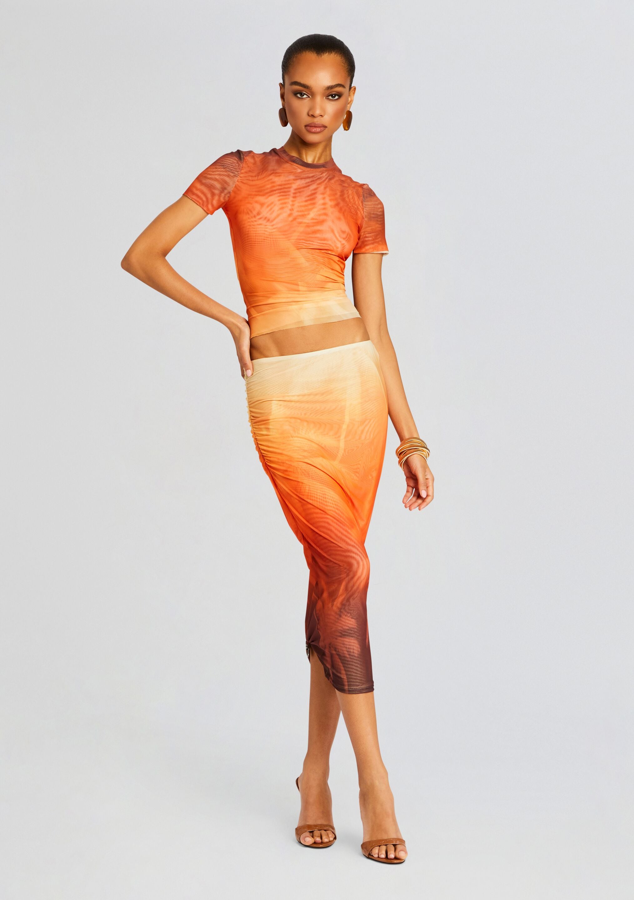 Nia Mesh Midi Skirt-Stylulu