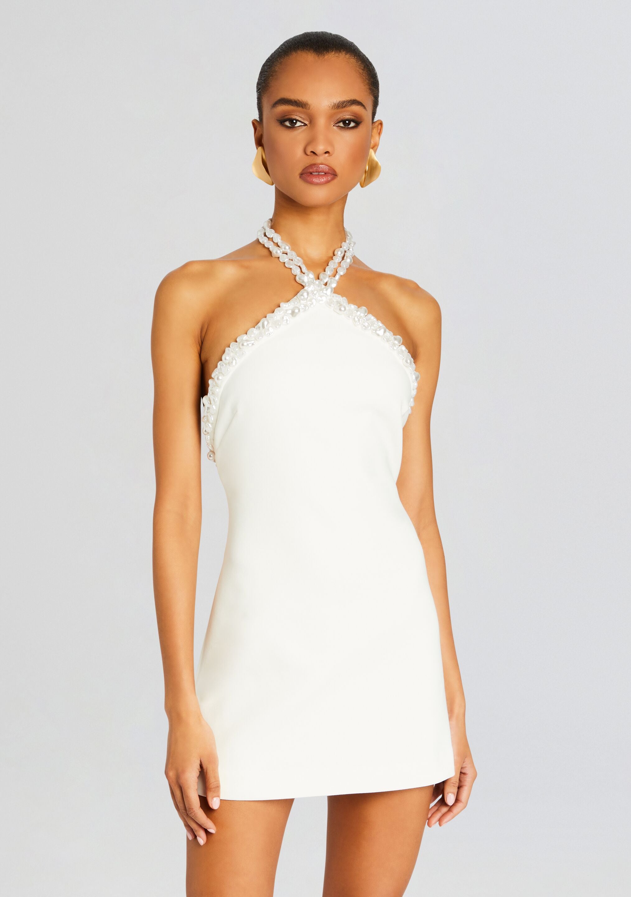 Kristi Pearl Embellished Dress-Stylulu