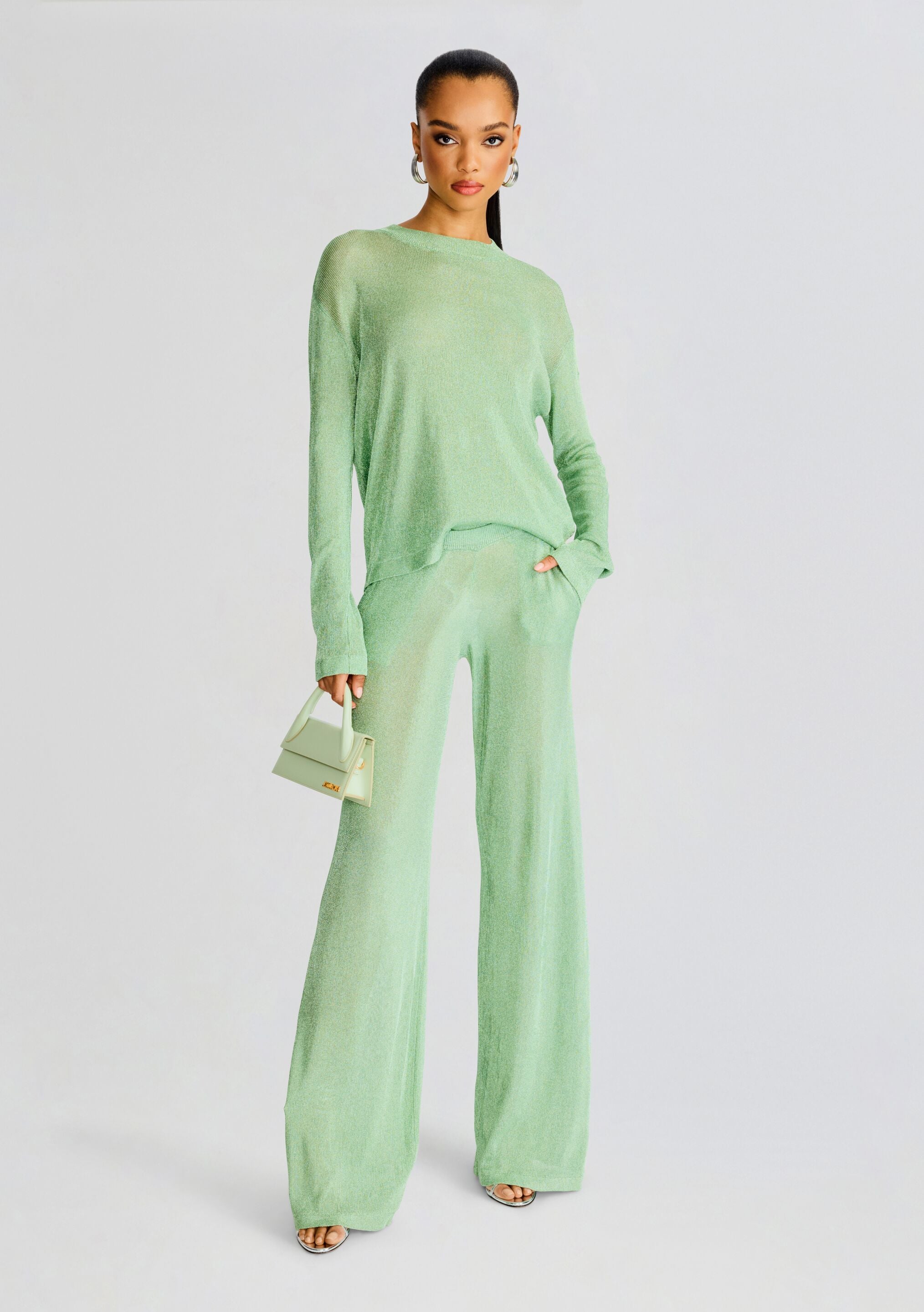 Sheldon Metallic Knit Pant-Stylulu