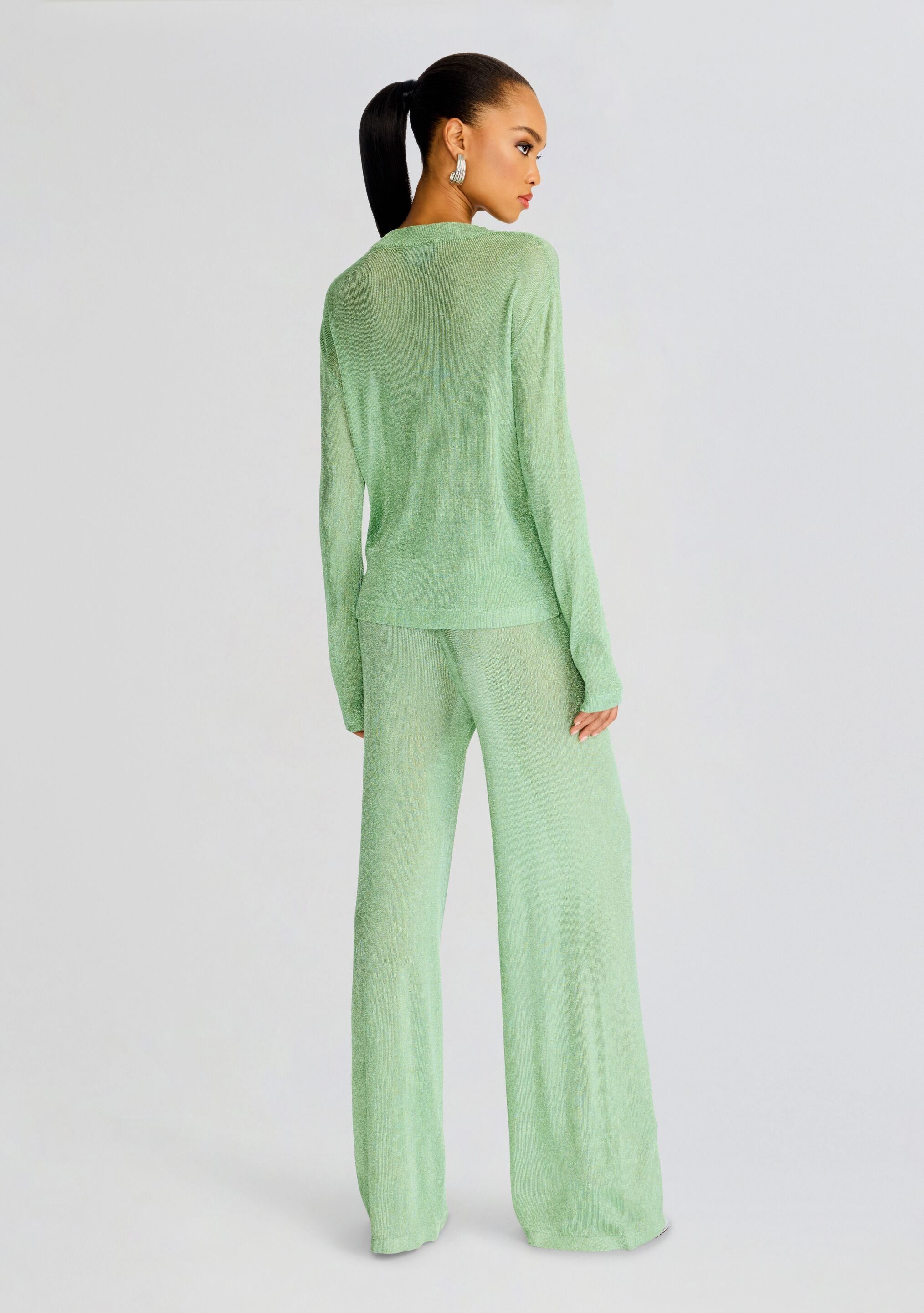 Sheldon Metallic Knit Pant-Stylulu