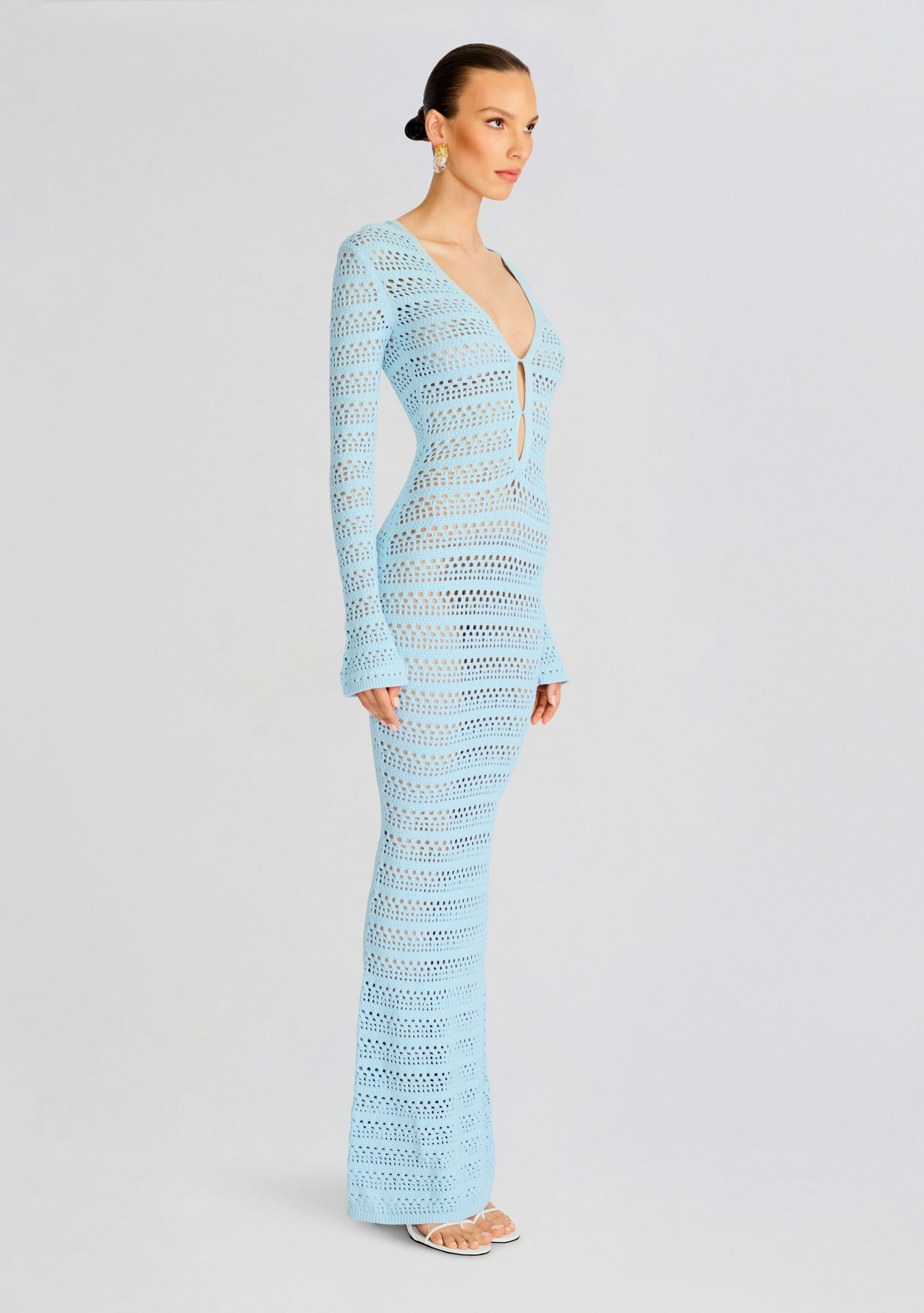 Lilith Knit Crochet Maxi Dress-Stylulu