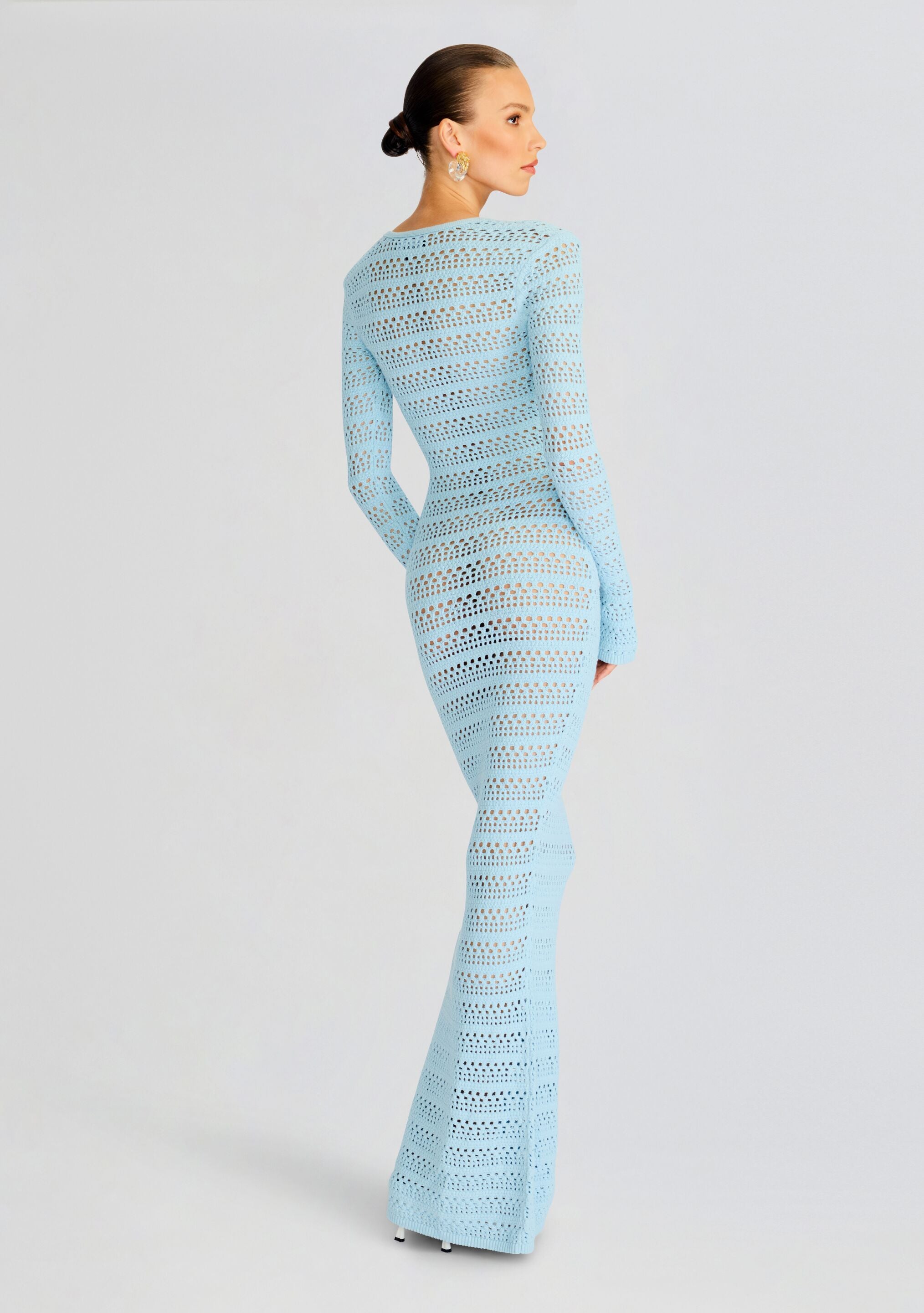 Lilith Knit Crochet Maxi Dress-Stylulu