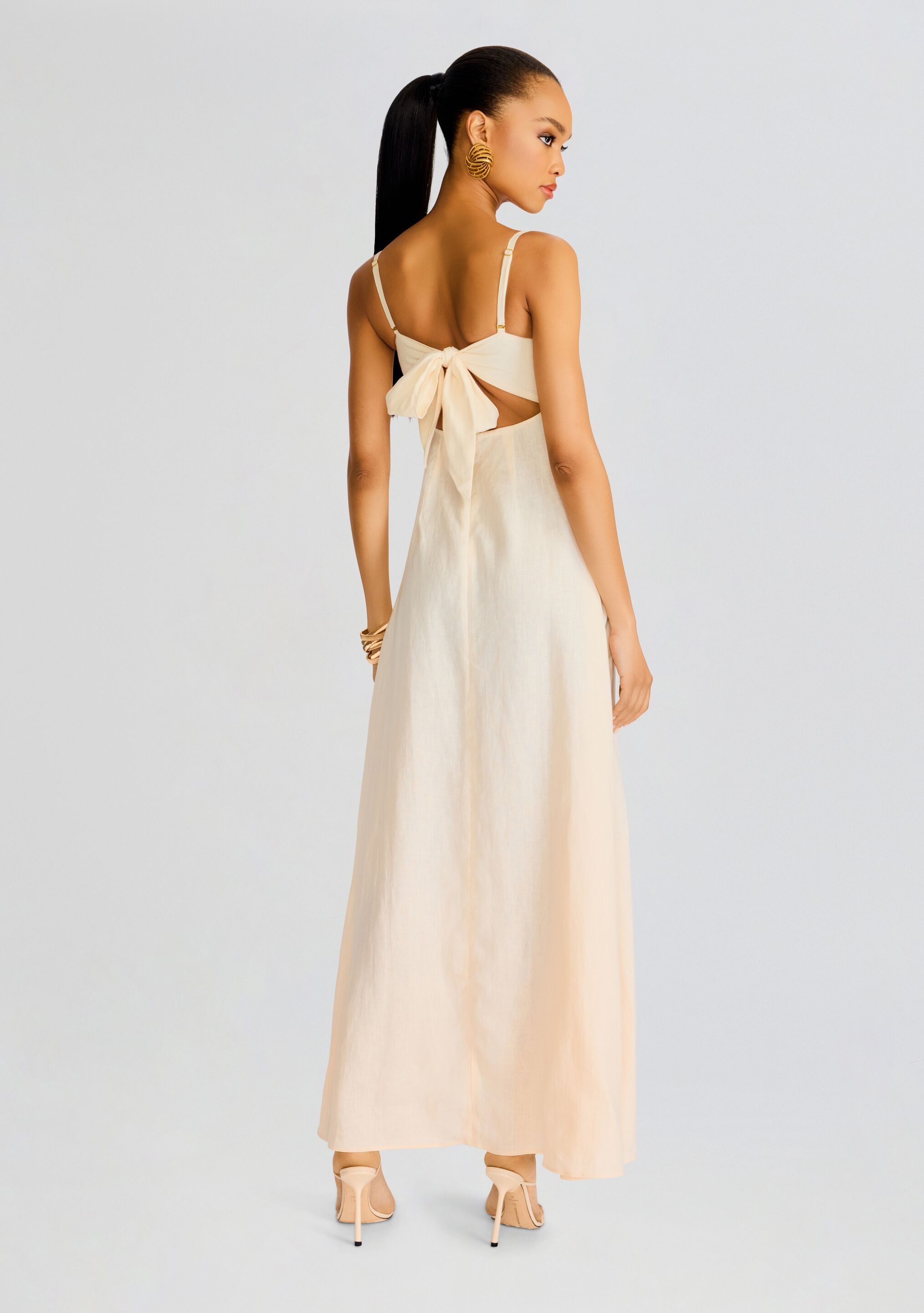 Violet Linen Maxi Dress-Stylulu