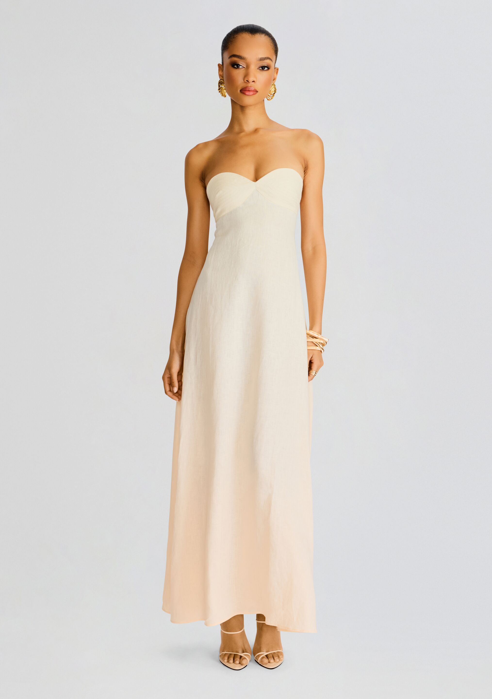 Violet Linen Maxi Dress-Stylulu