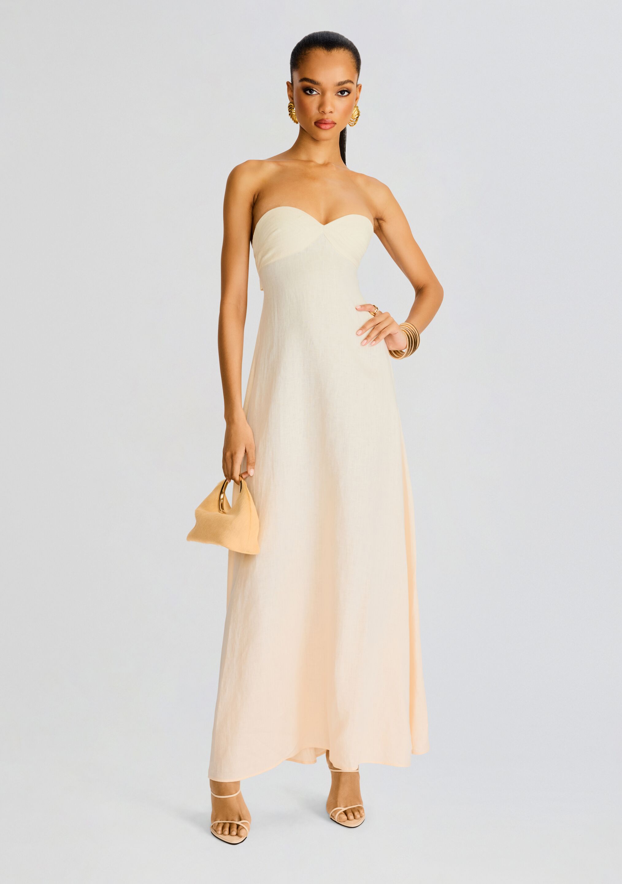 Violet Linen Maxi Dress-Stylulu