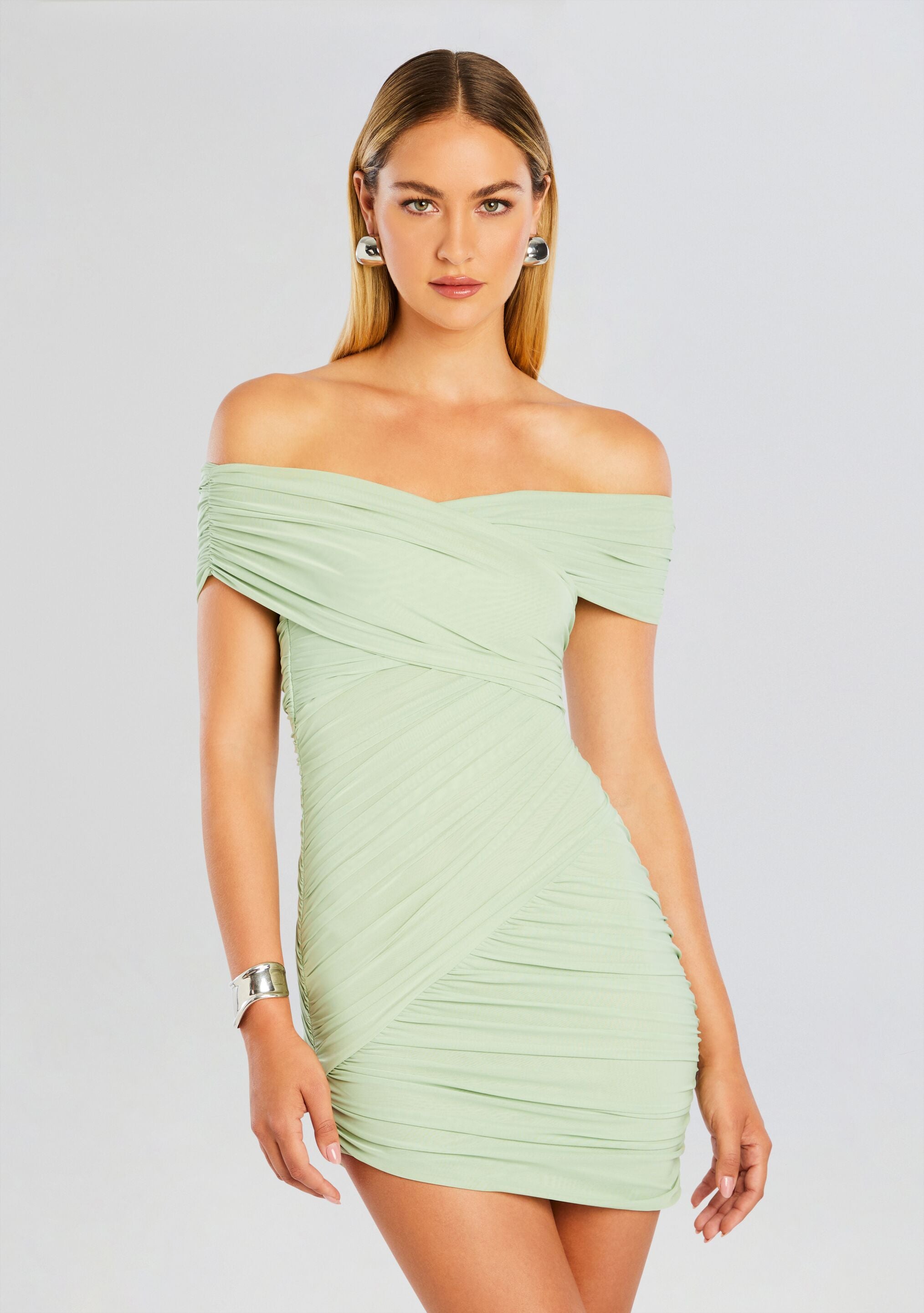 Deniz Mesh Mini Dress-Stylulu