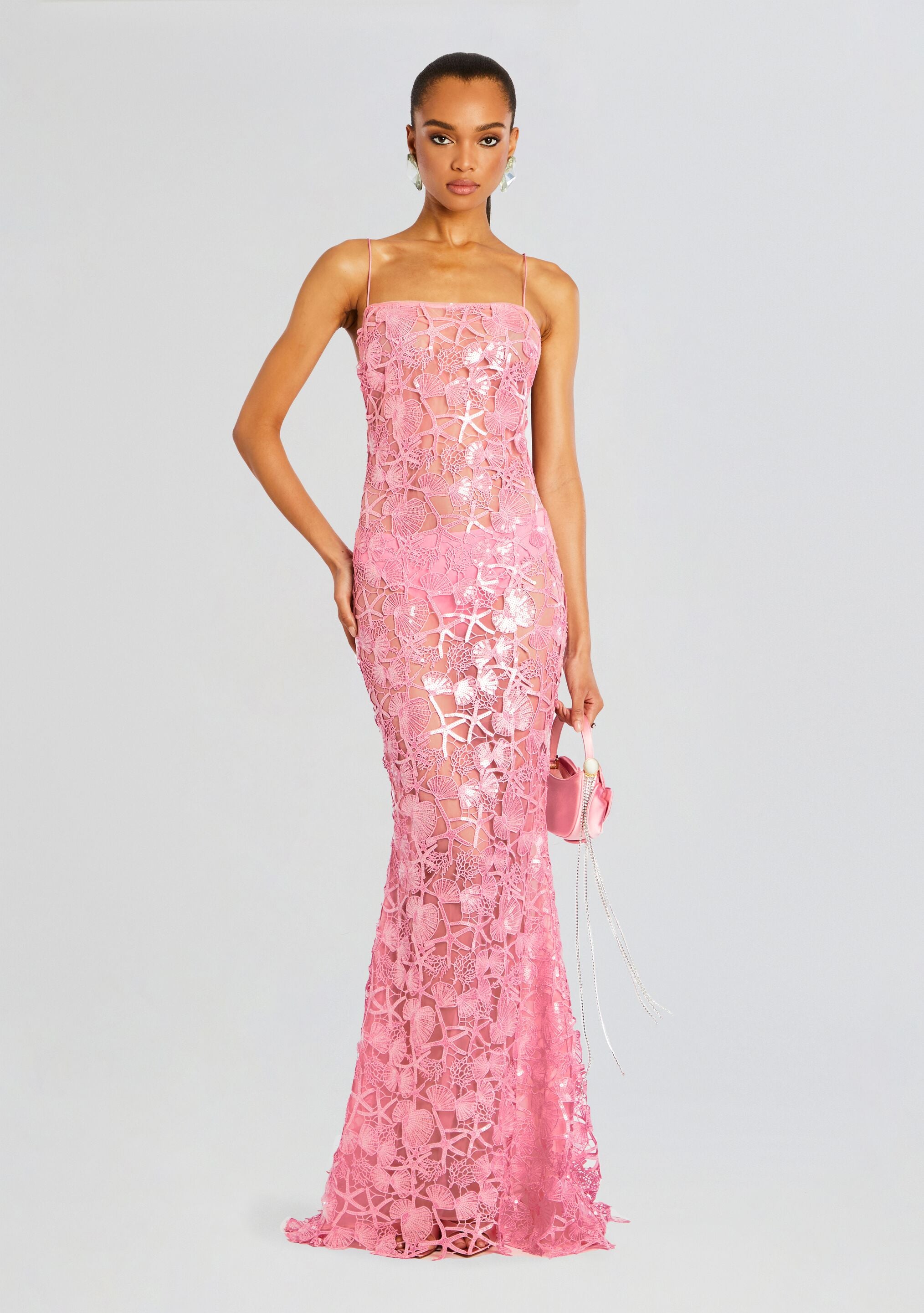 Delaina Sequin Lace Dress-Stylulu