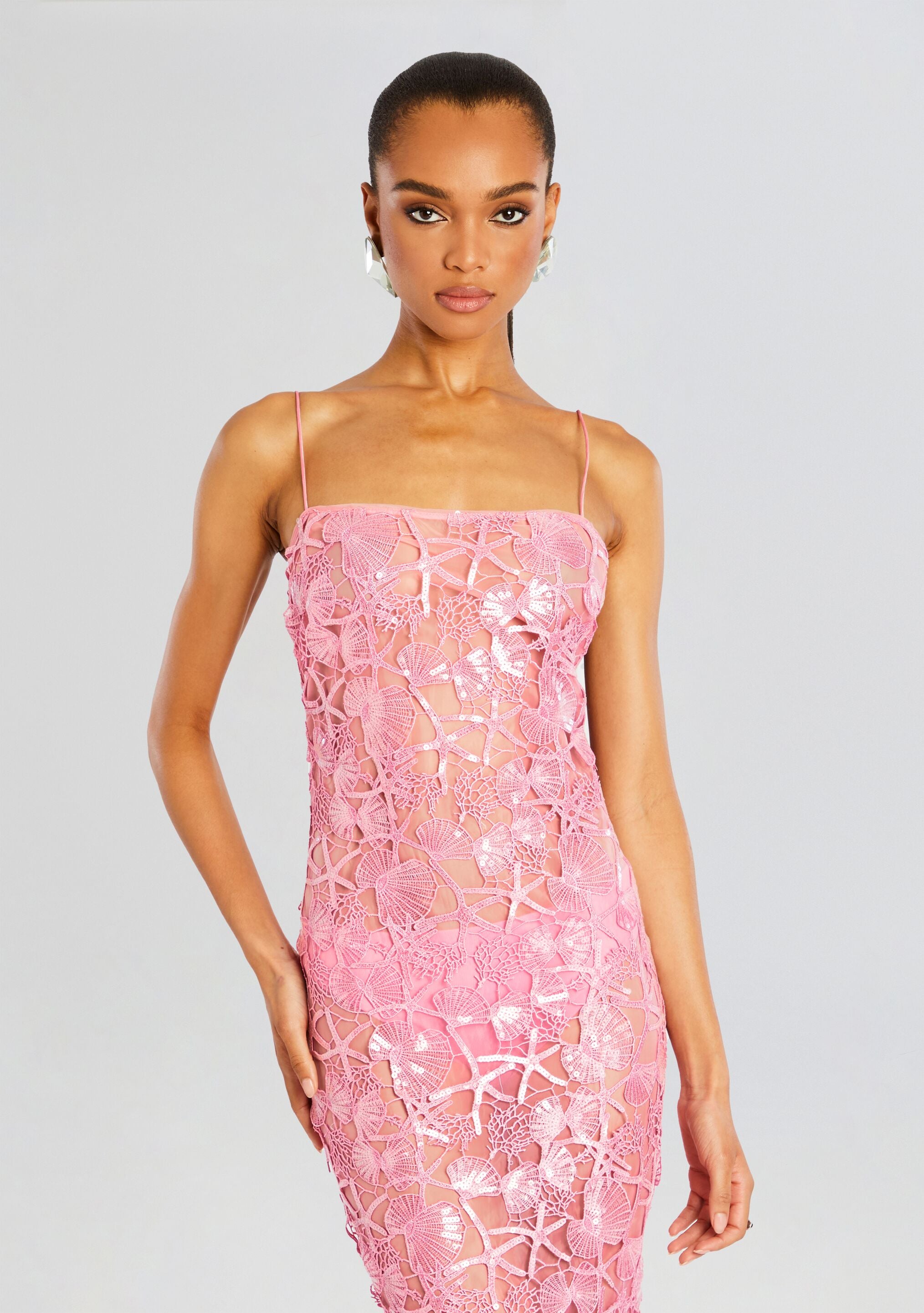 Delaina Sequin Lace Dress-Stylulu