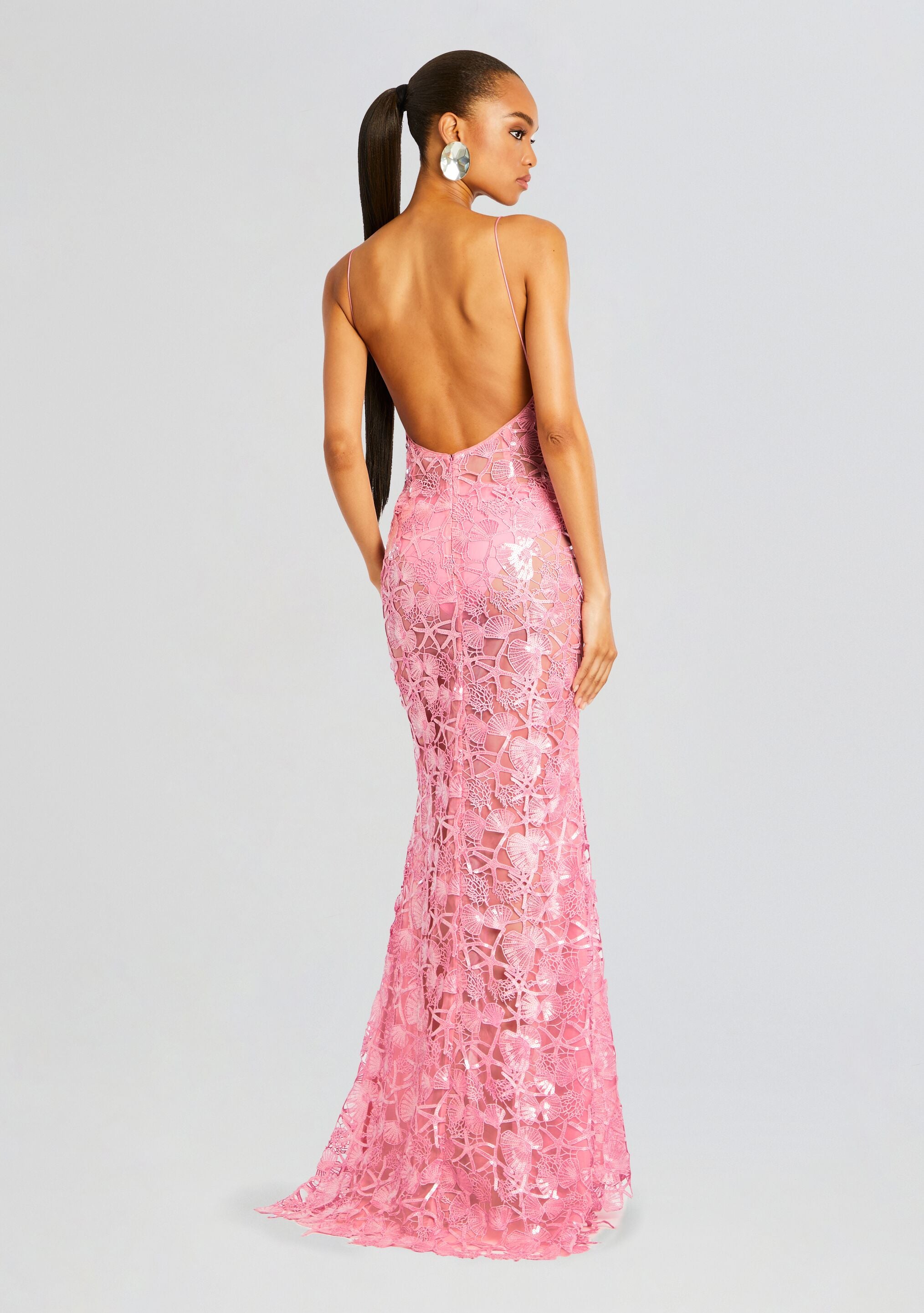 Delaina Sequin Lace Dress-Stylulu