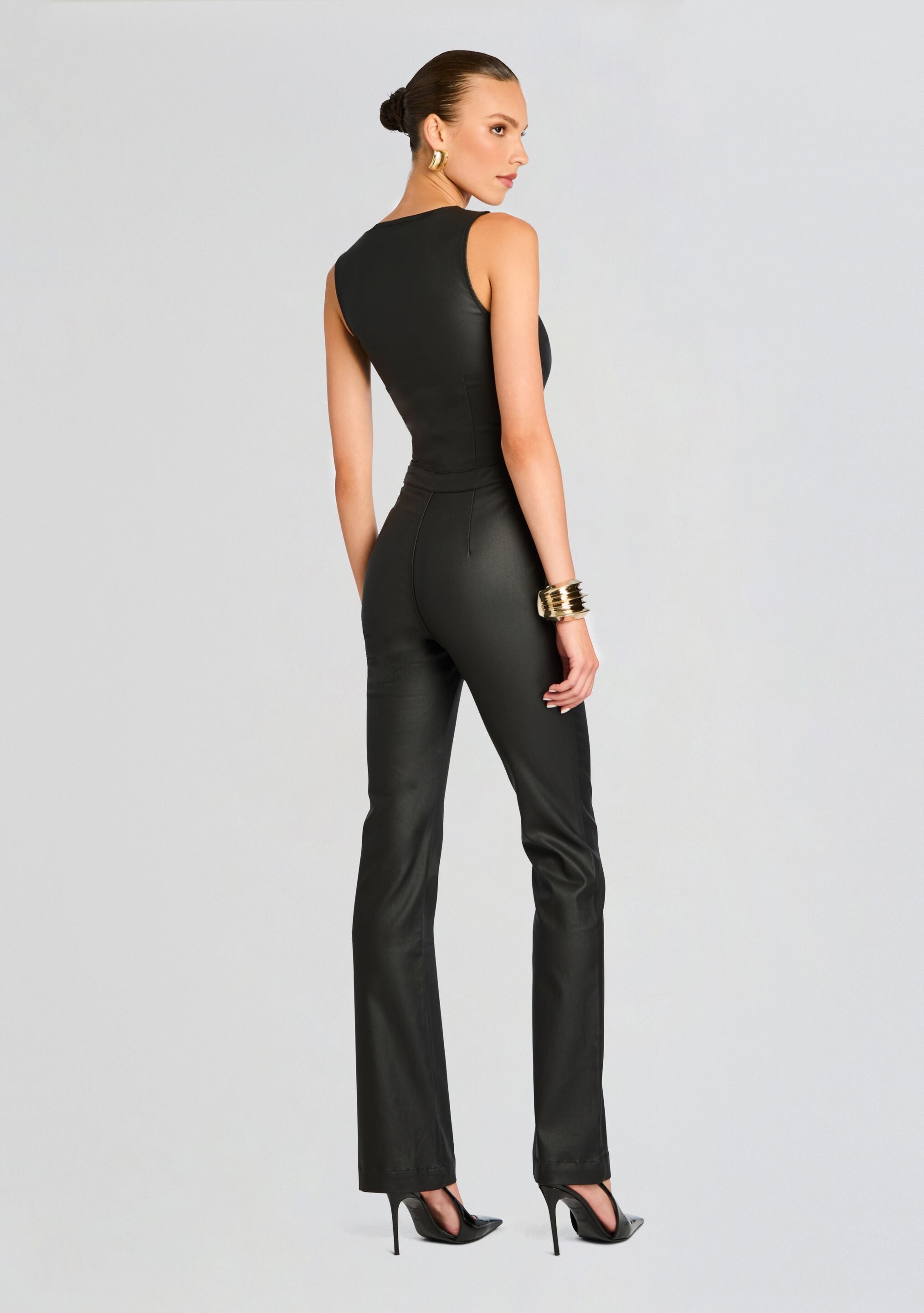 Mckinnon Coated Denim Jumpsuit-Stylulu