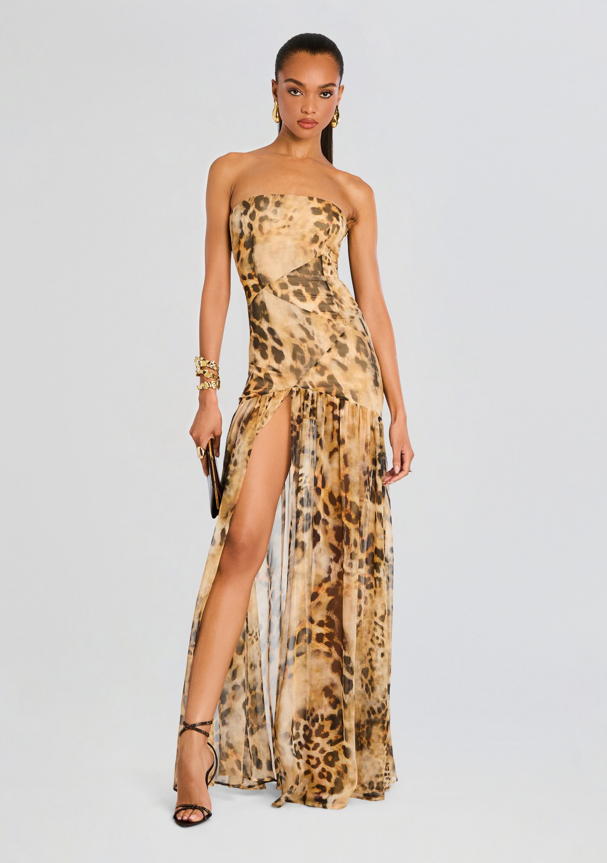 Nicole Silk Chiffon Dress-Stylulu