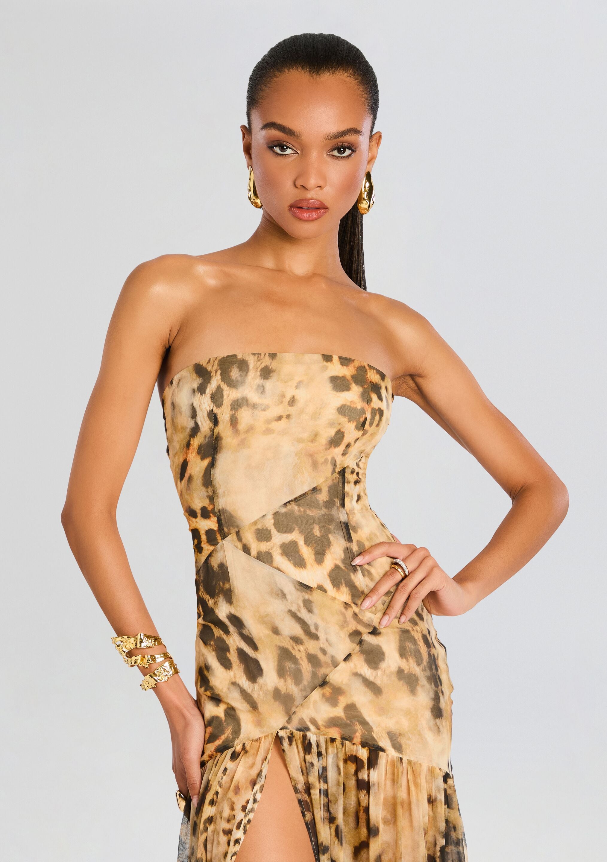 Nicole Silk Chiffon Dress-Stylulu