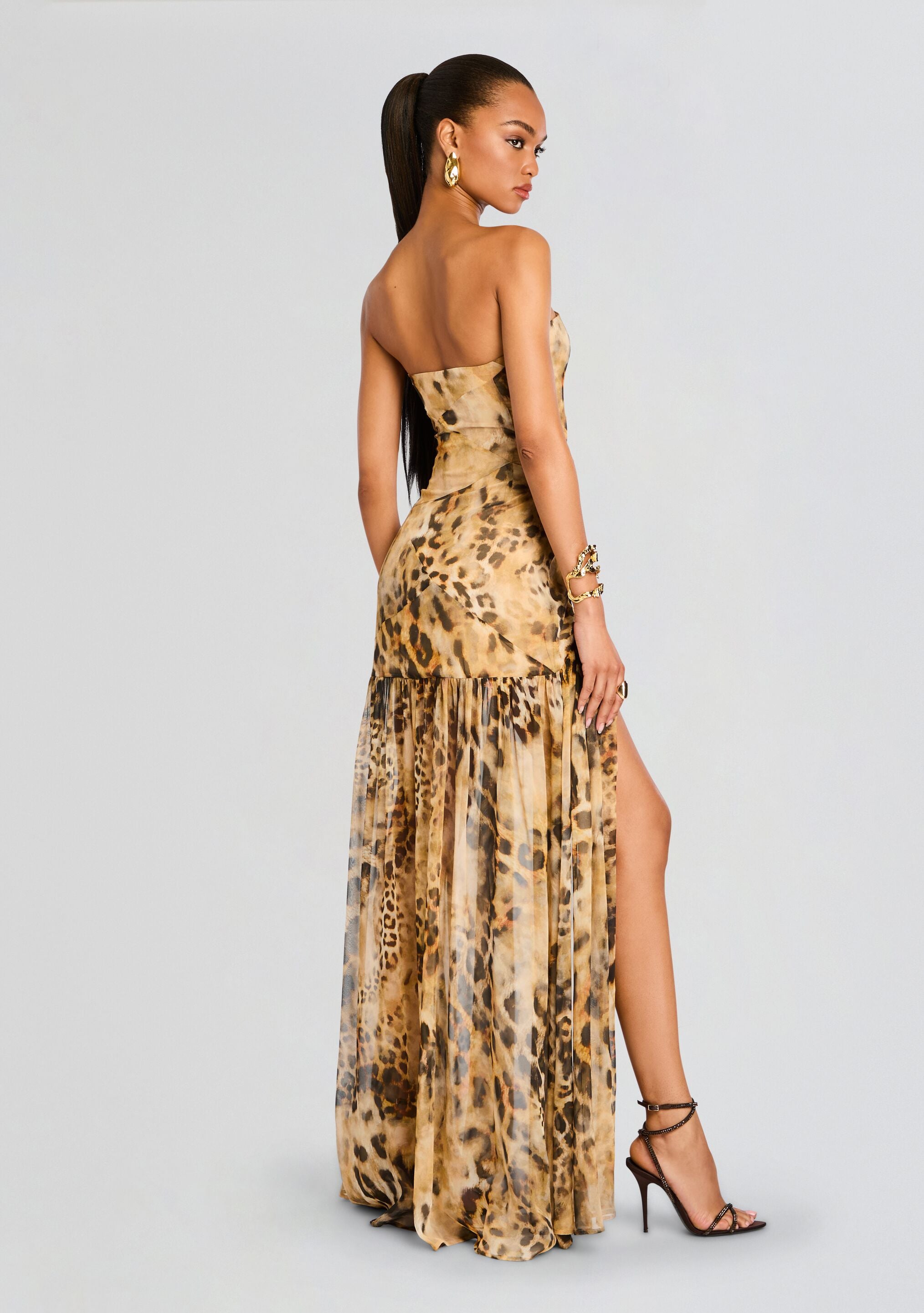 Nicole Silk Chiffon Dress-Stylulu