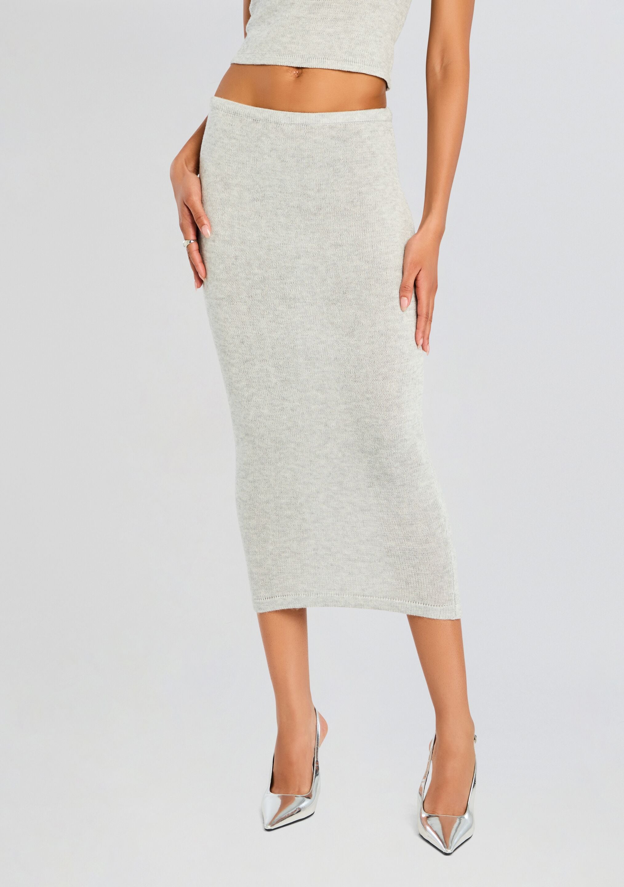 Koko Knit Tea Length Skirt-Stylulu