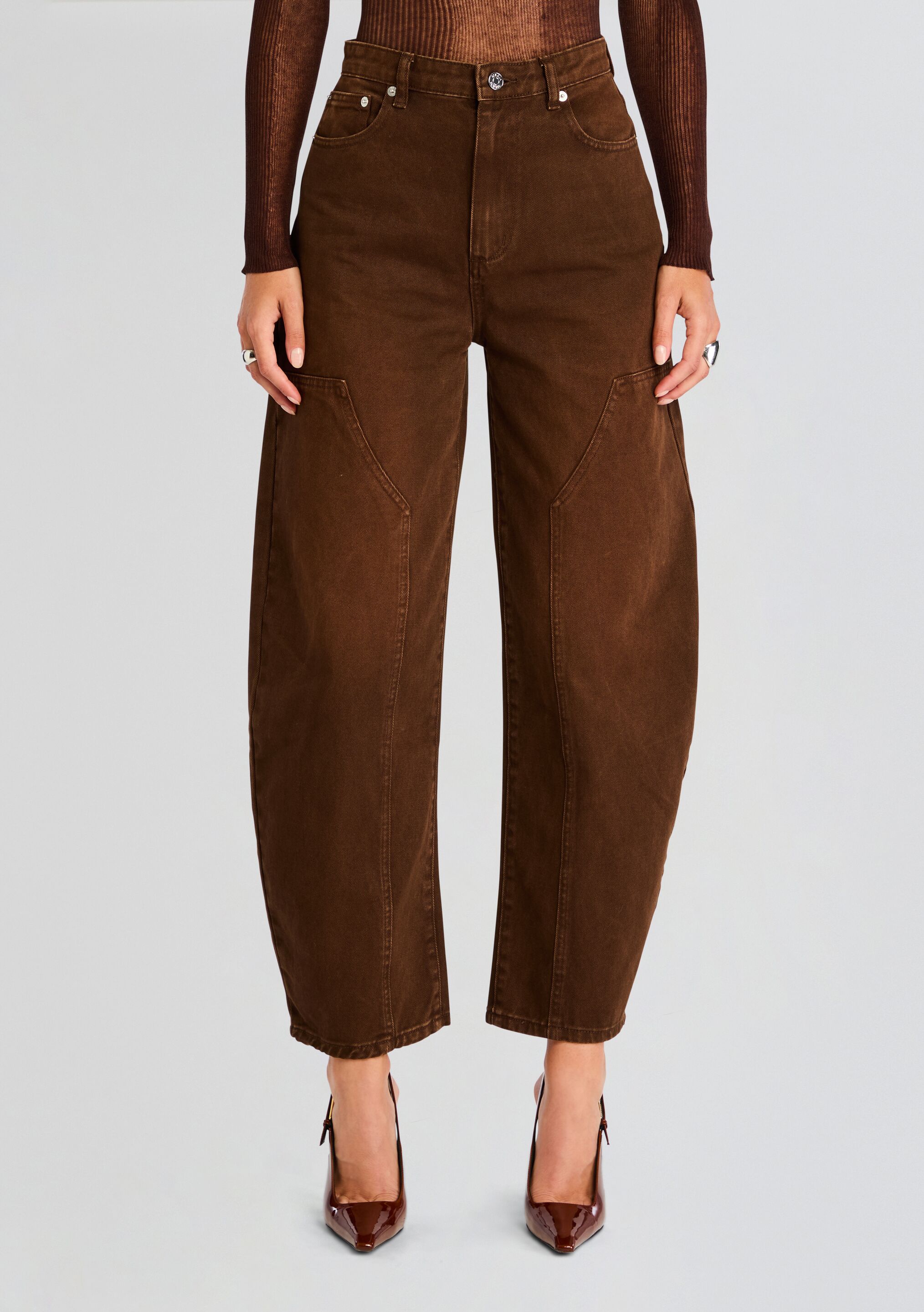 Marbel Mid Rise Barrel Jean-Stylulu