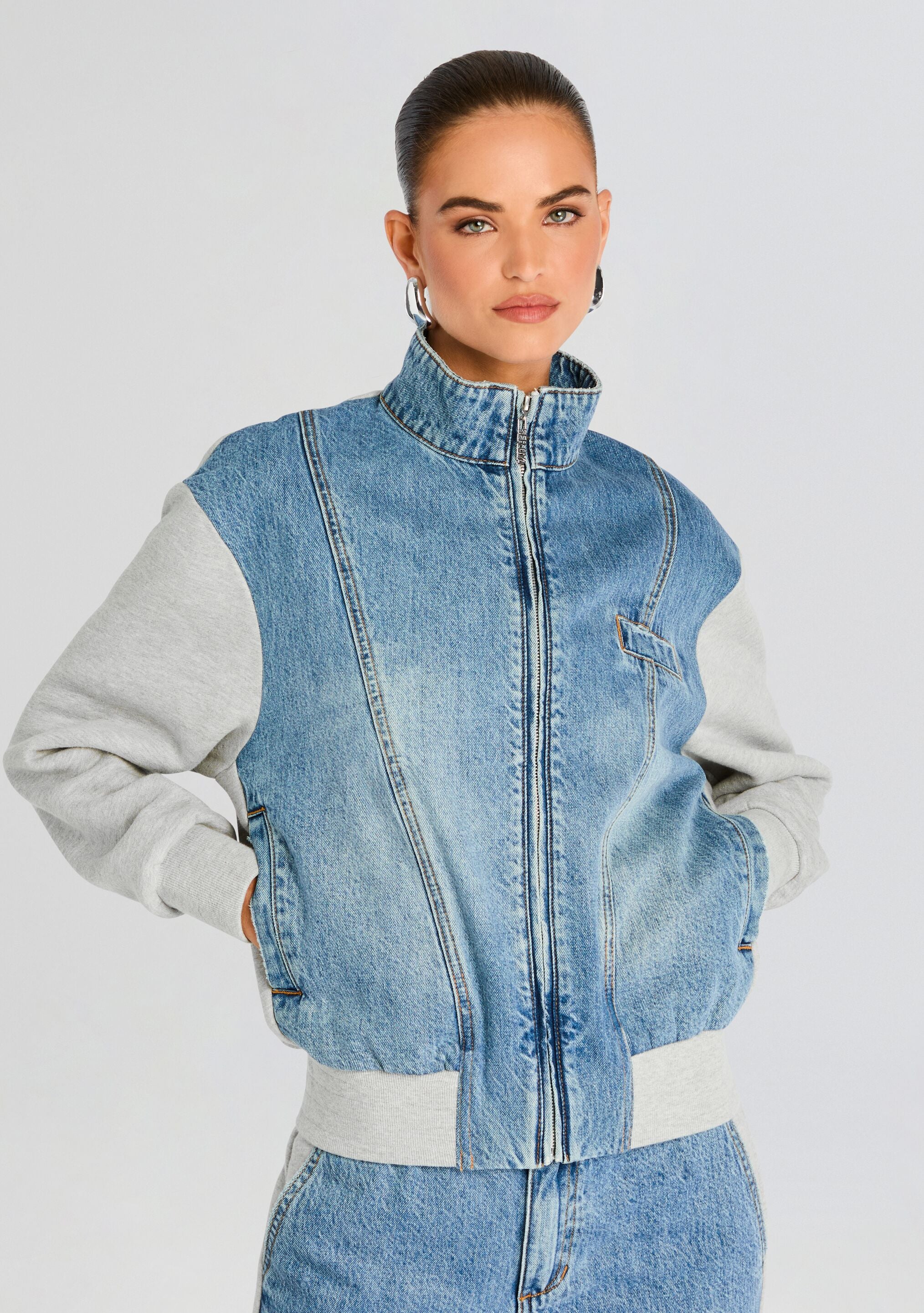 Page Terry Denim Jacket-Stylulu