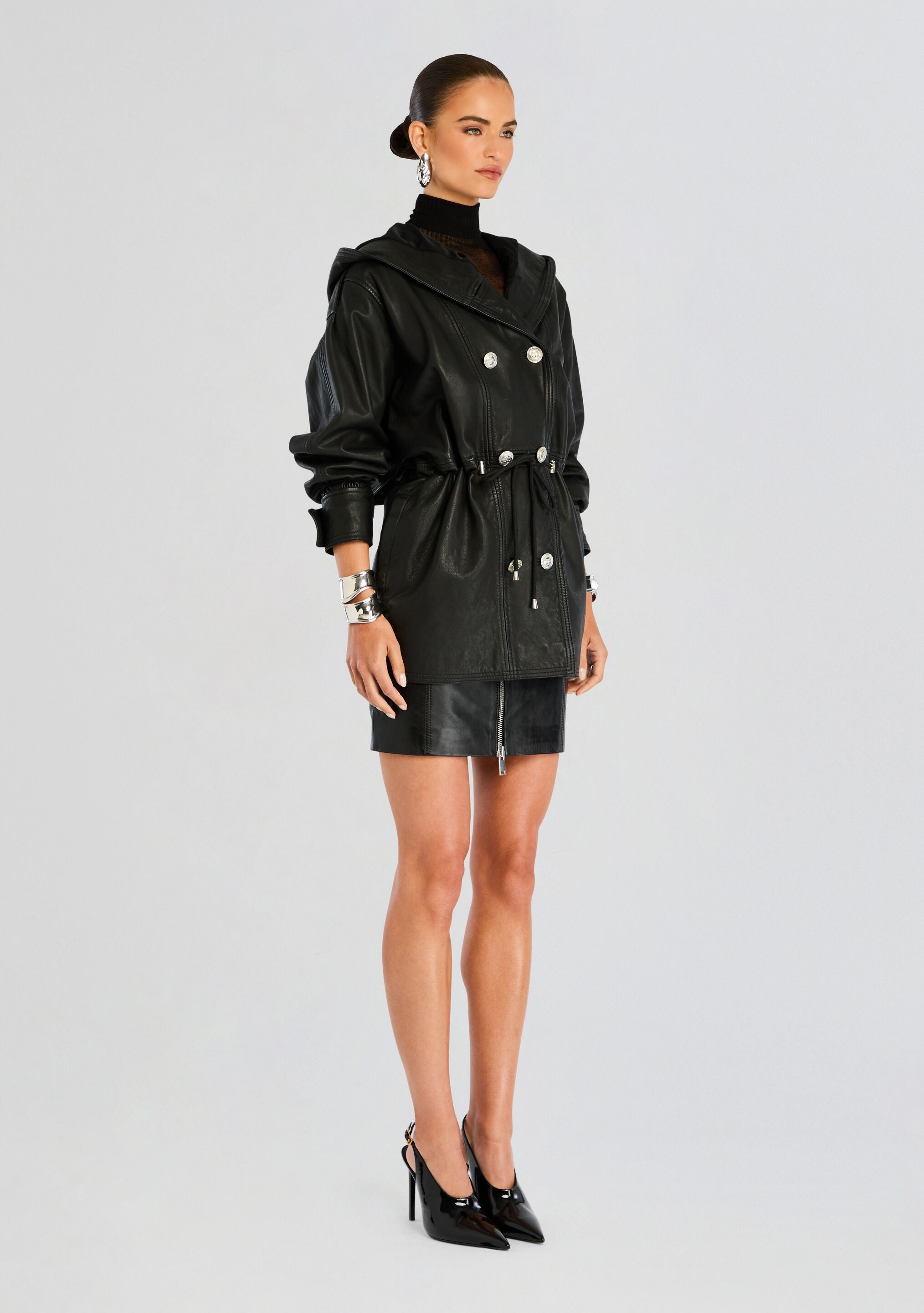 Adrienne Leather Skirt-Stylulu