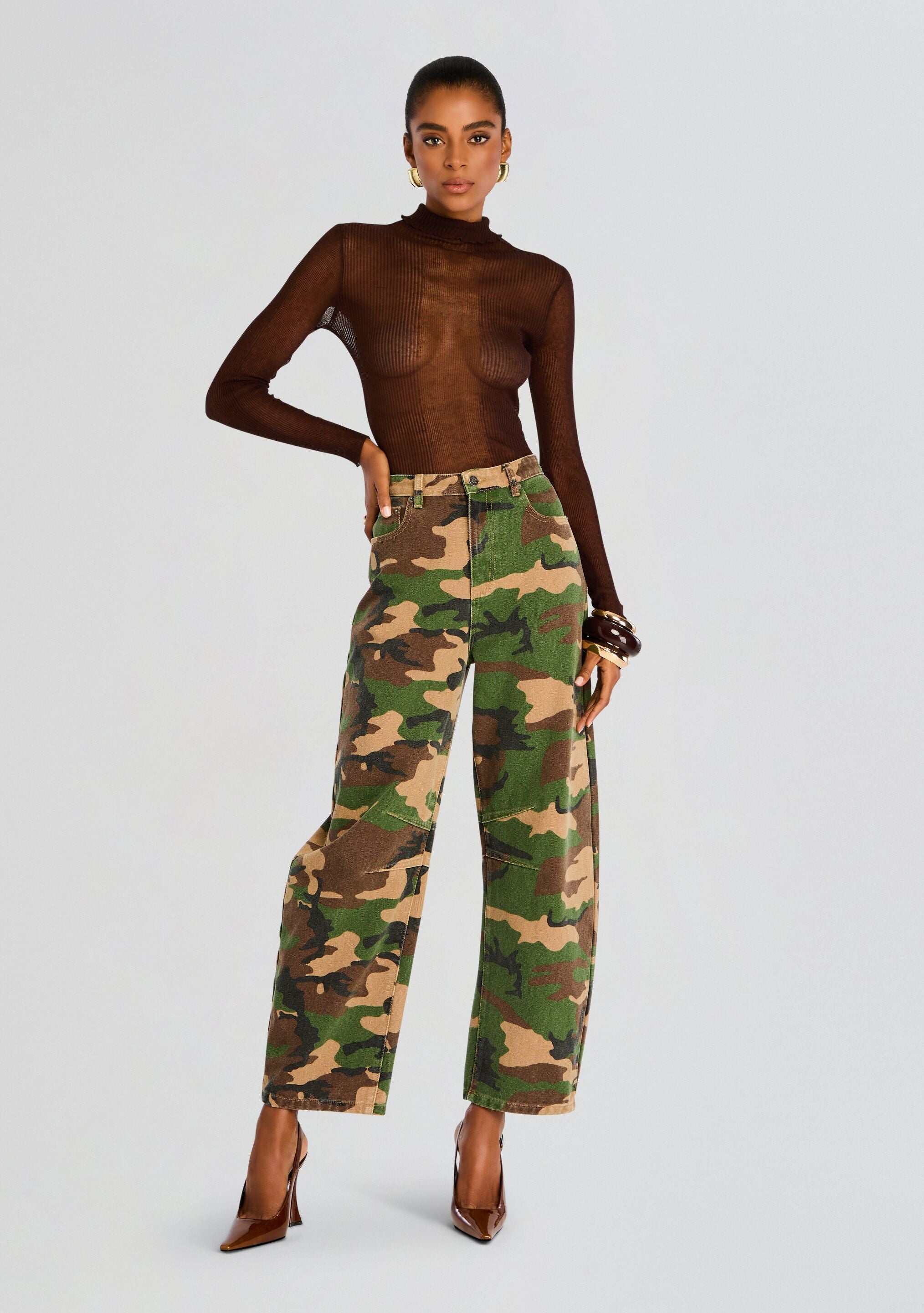 Marbel Mid Rise Barrel Jean-Stylulu