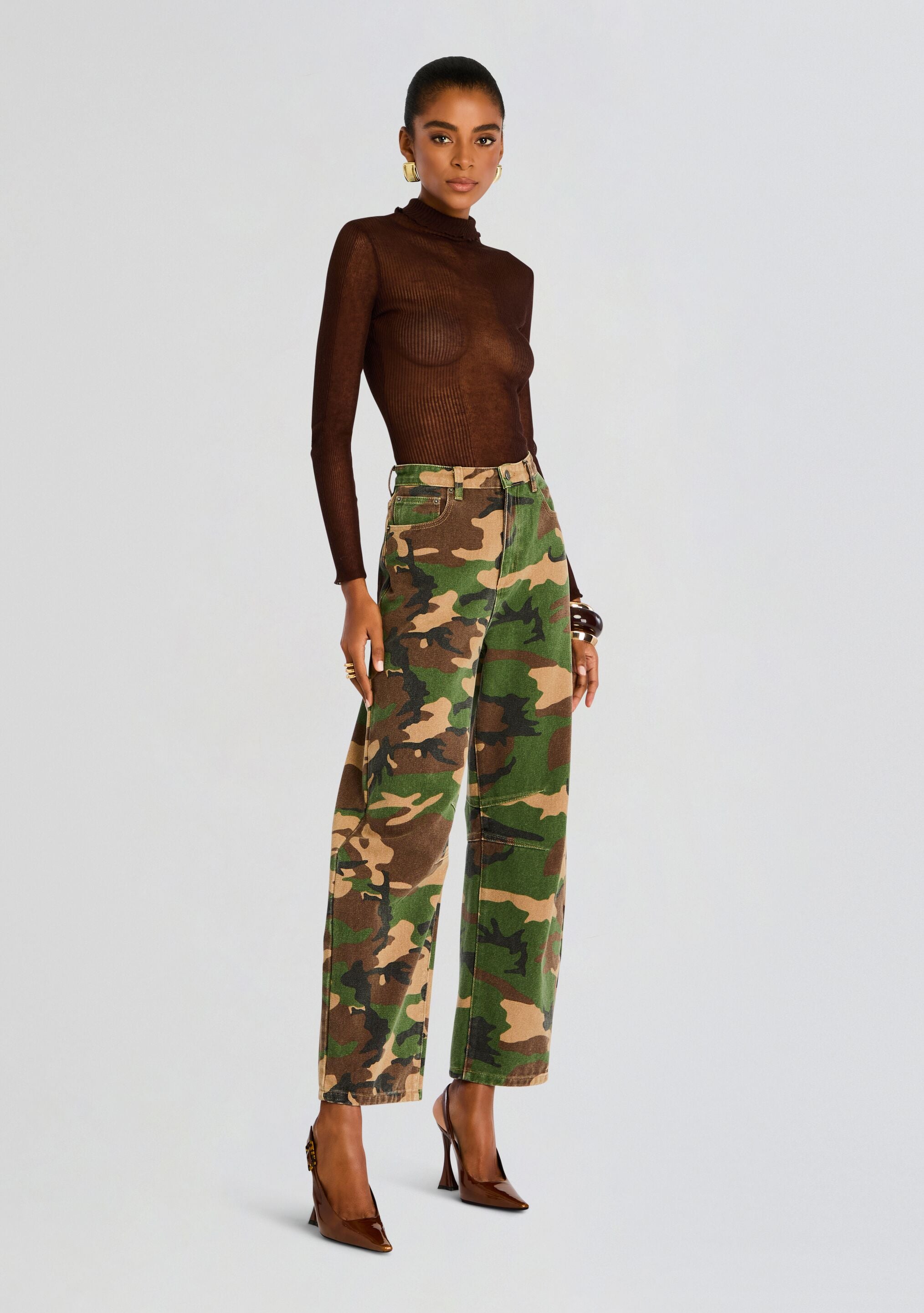 Marbel Mid Rise Barrel Jean-Stylulu