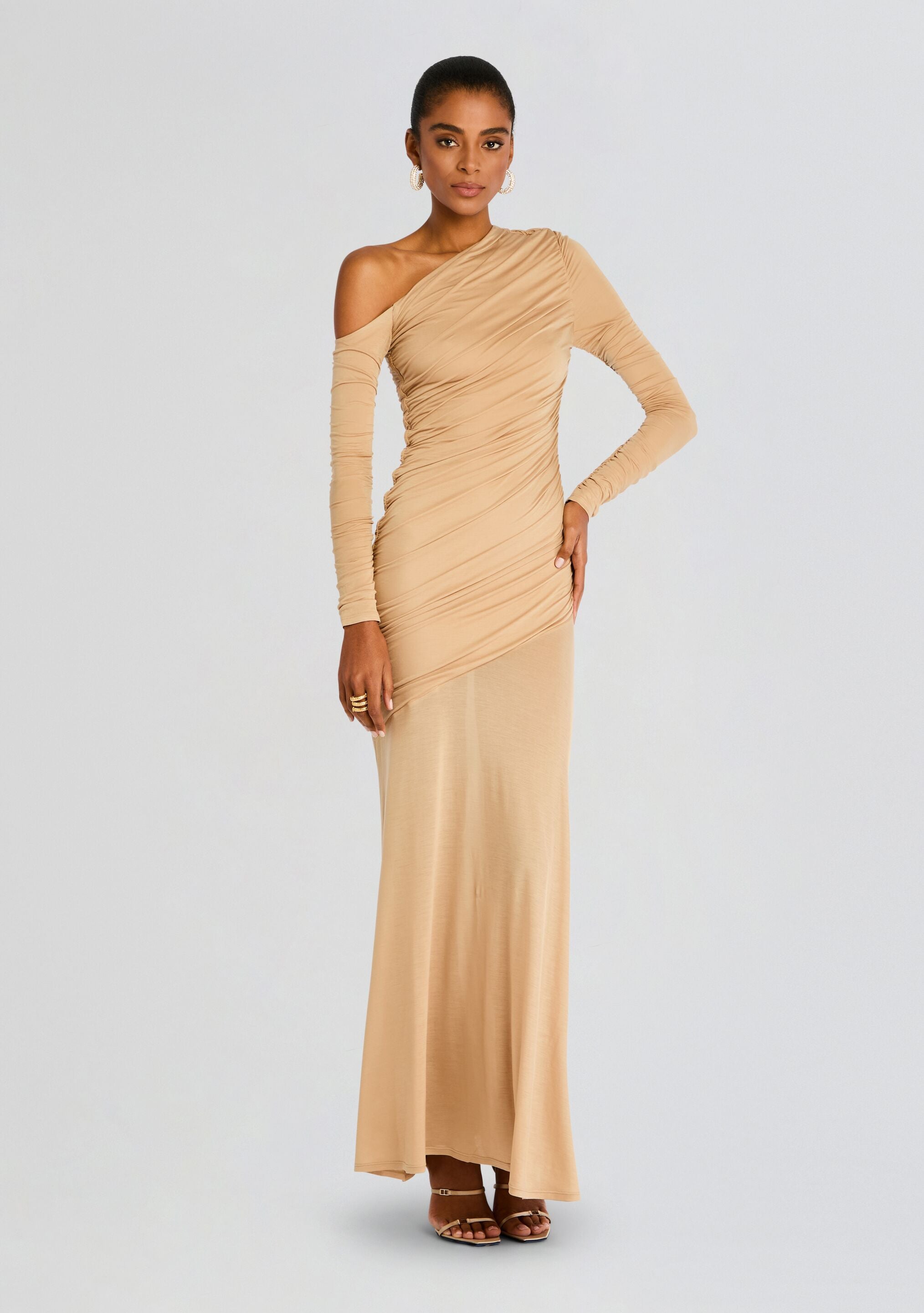 Persephone Ruched Maxi Dress-Stylulu