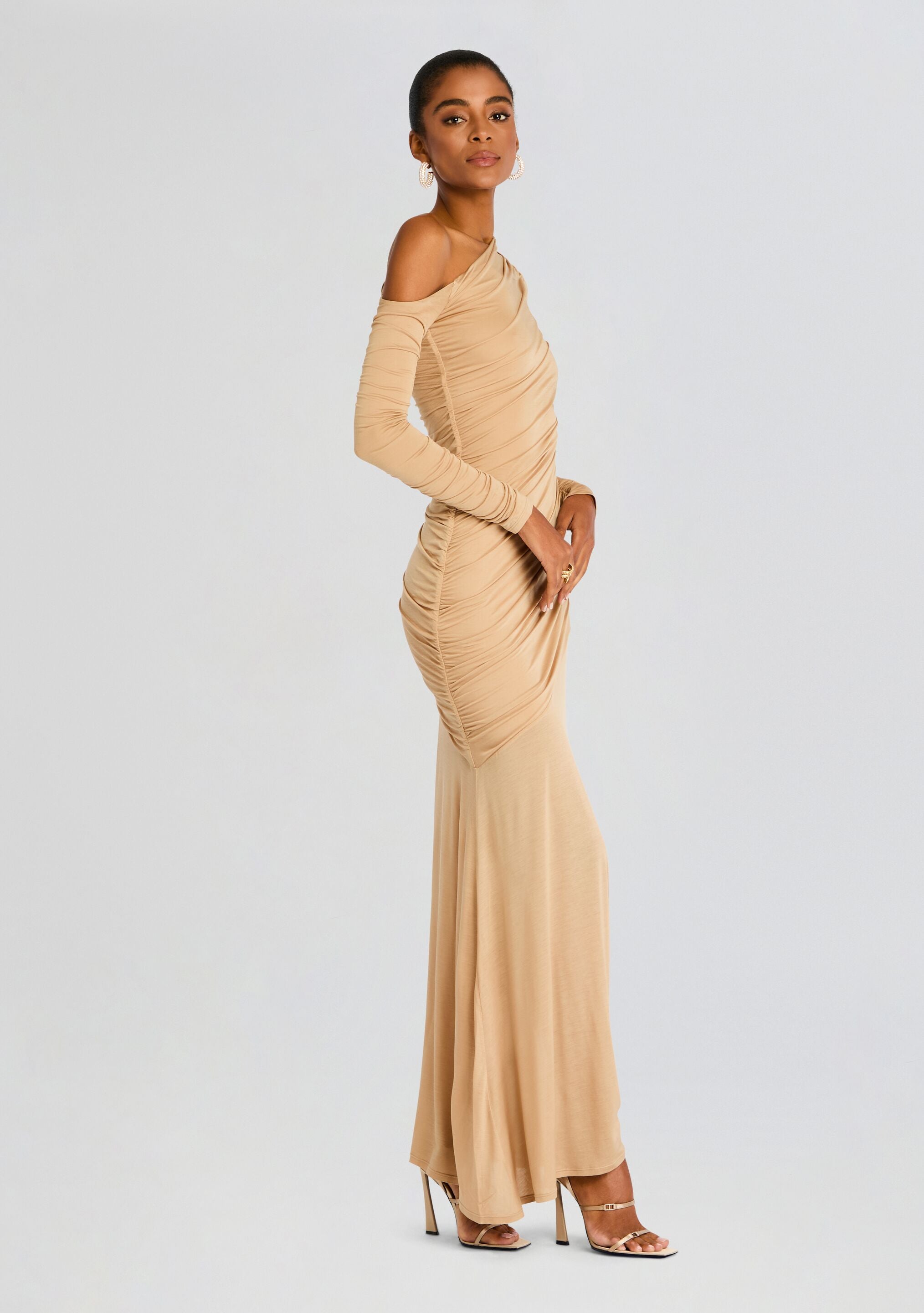 Persephone Ruched Maxi Dress-Stylulu