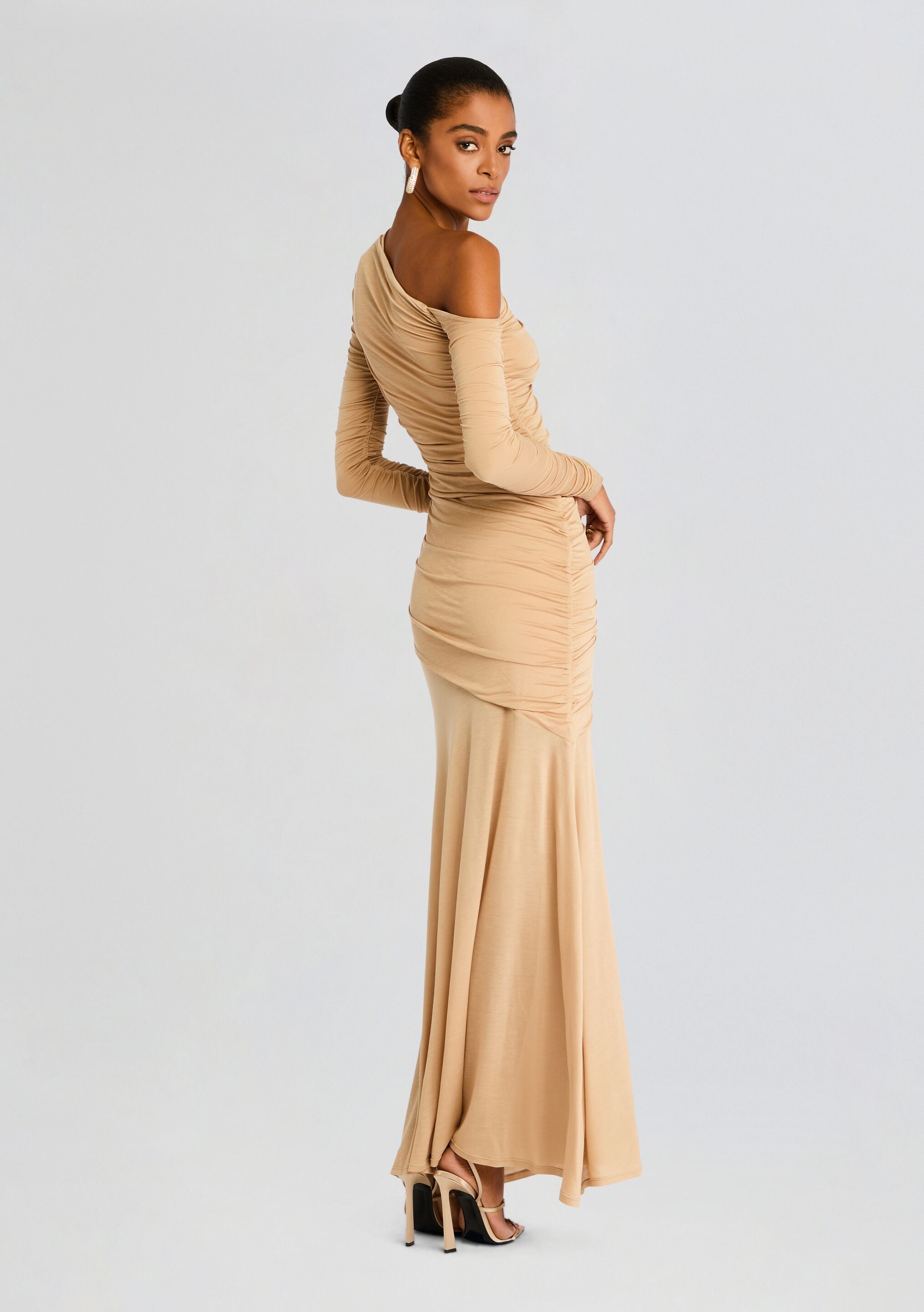 Persephone Ruched Maxi Dress-Stylulu