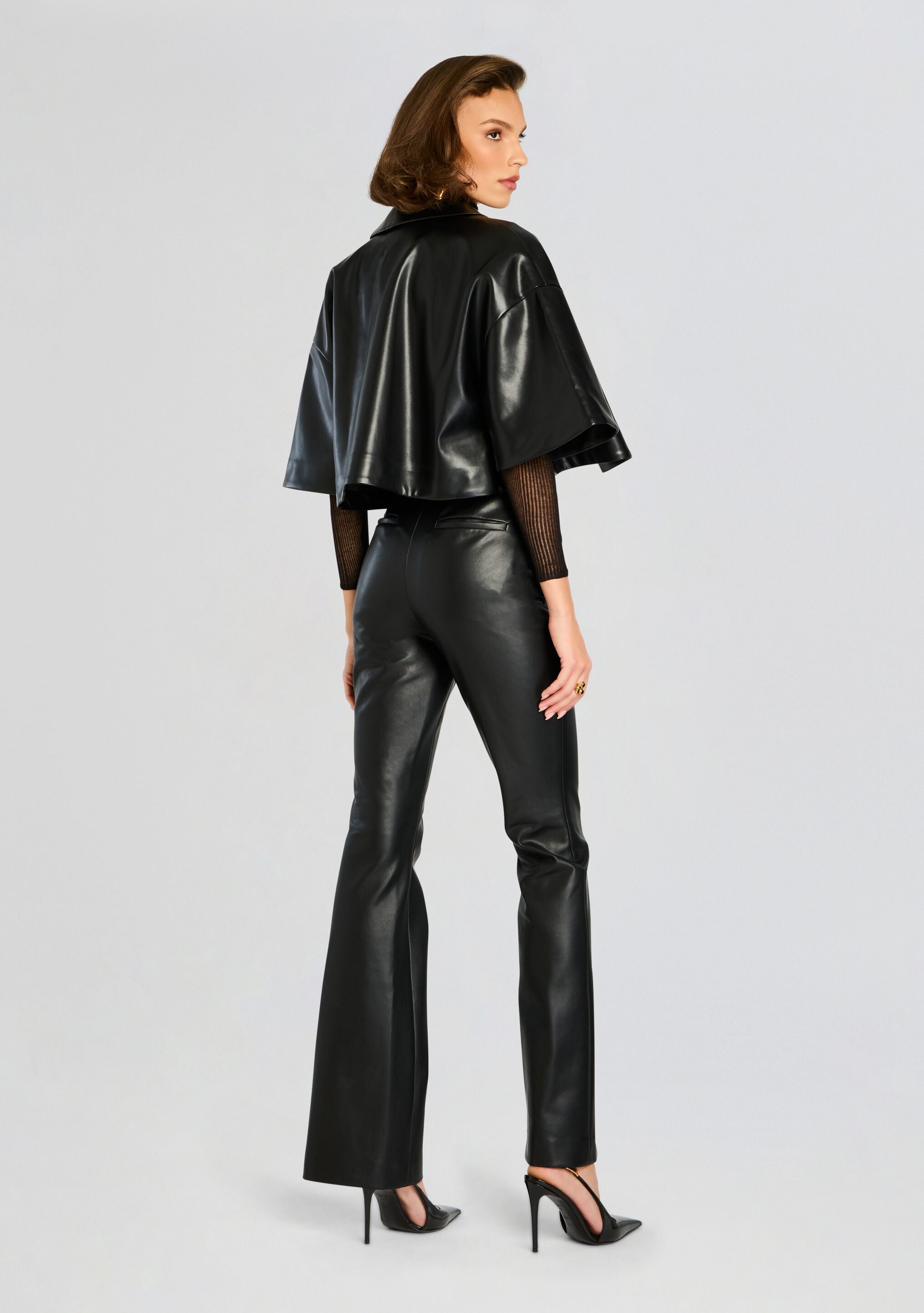 Adi Vegan Leather Cropped Jacket-Stylulu