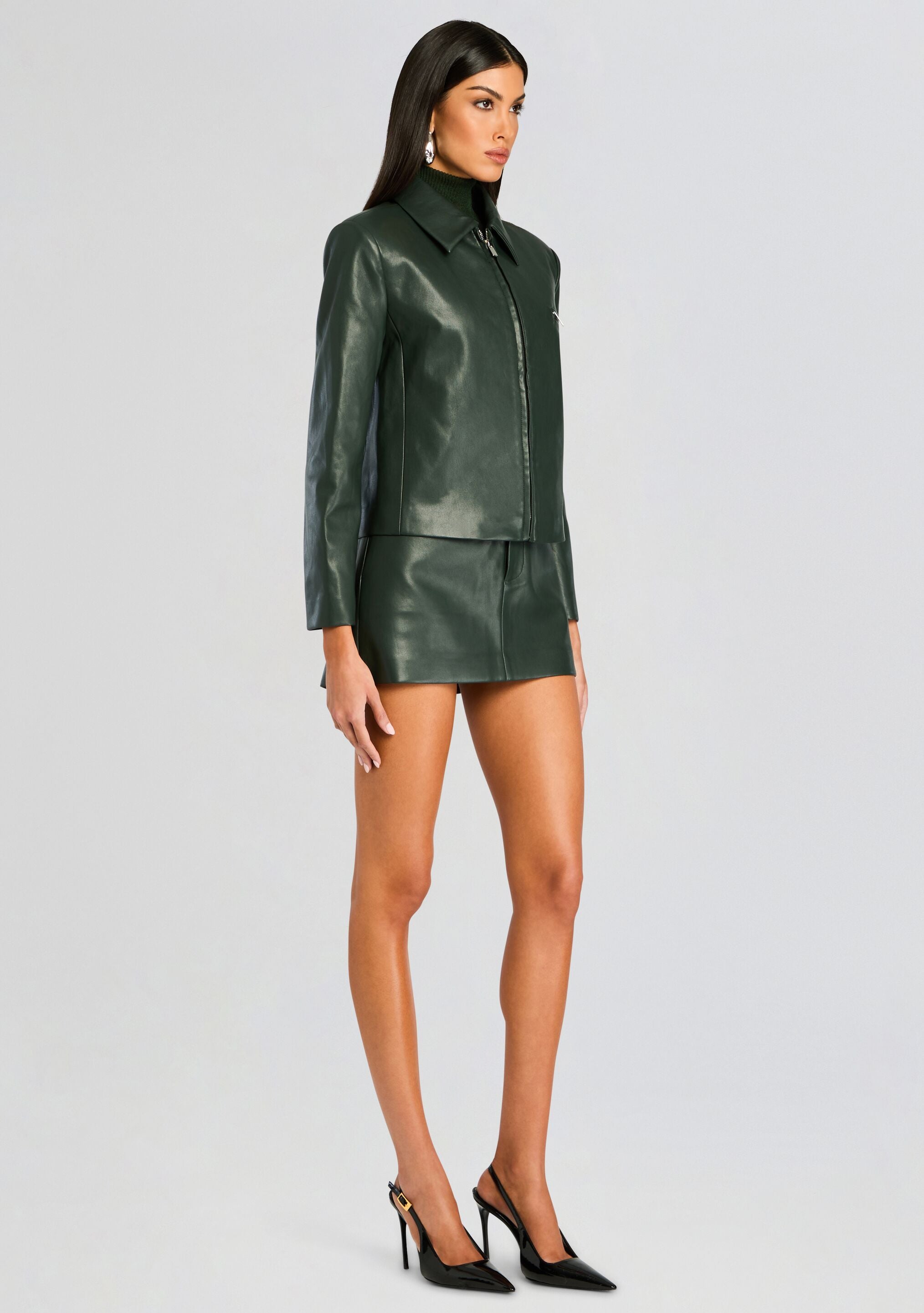 Asha Faux Leather Jacket-Stylulu