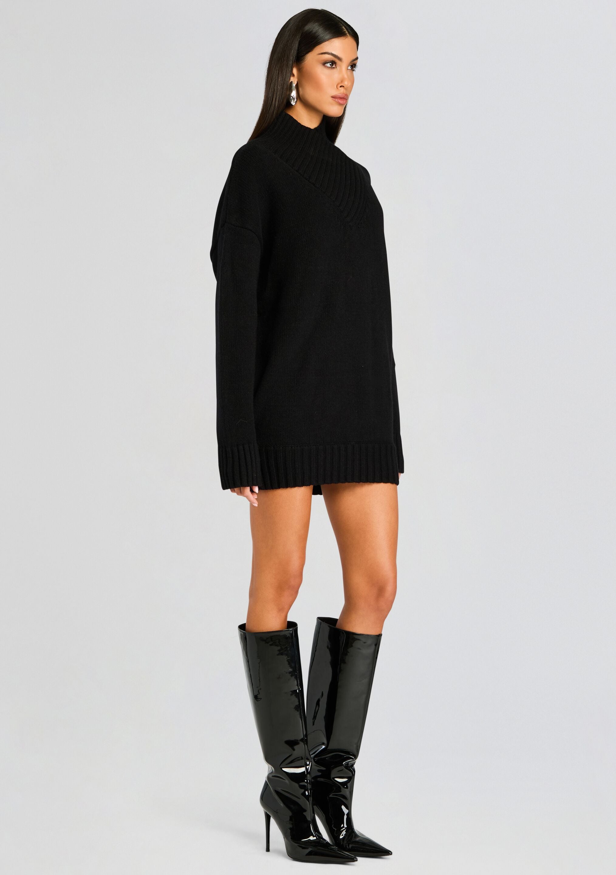 Dessa Chuny Knit Sweater Dress-Stylulu
