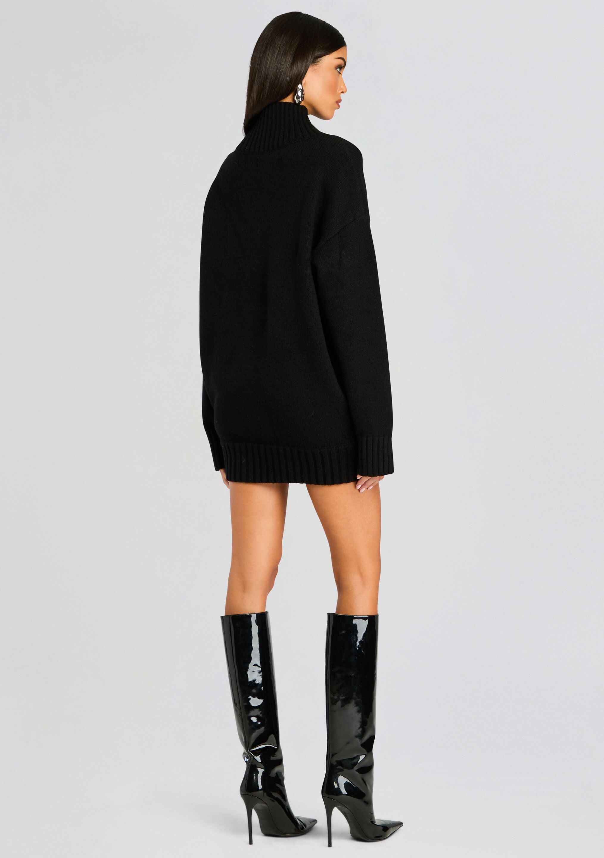 Dessa Chuny Knit Sweater Dress-Stylulu