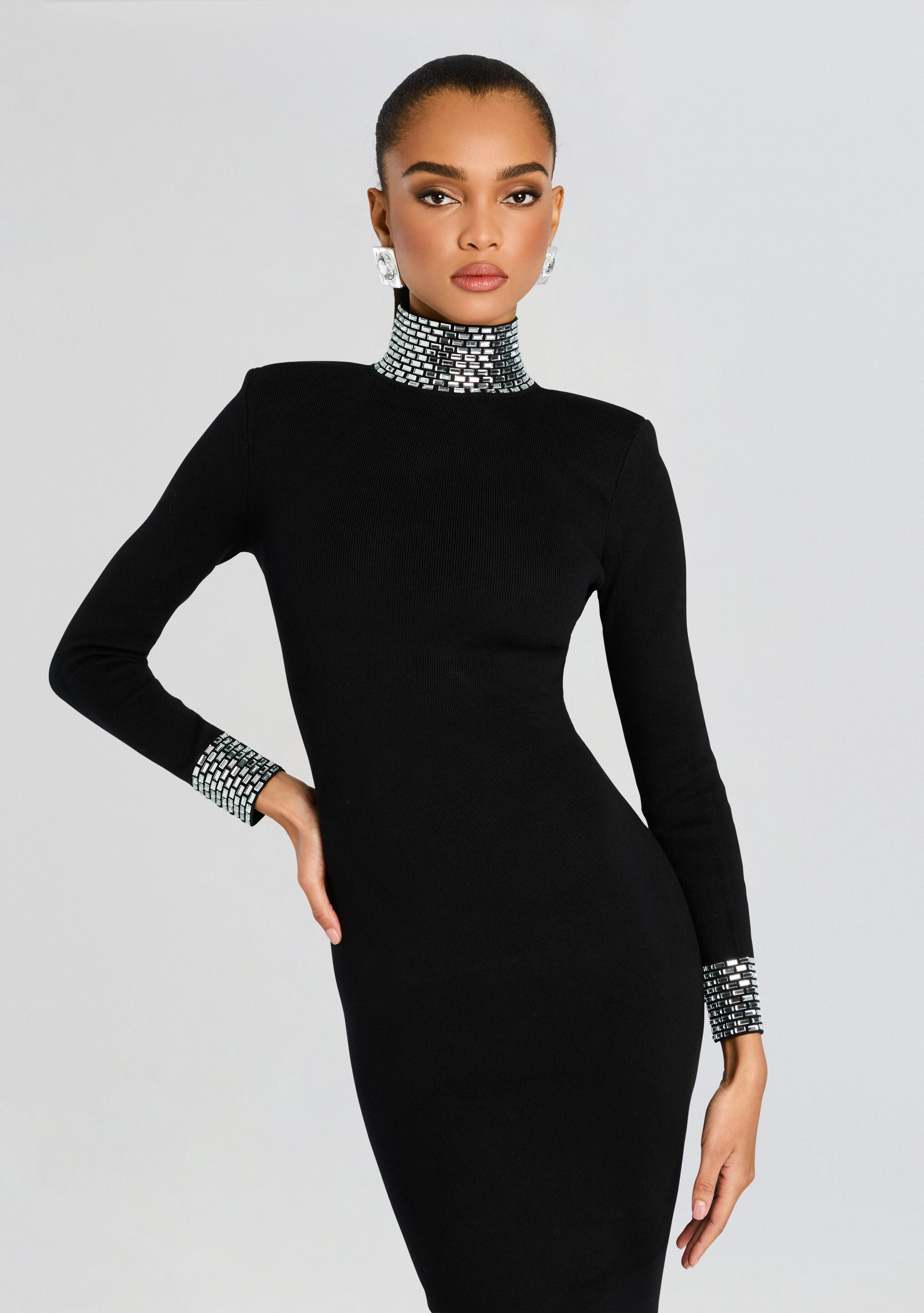 Monroe Embellished Knit Dress-Stylulu