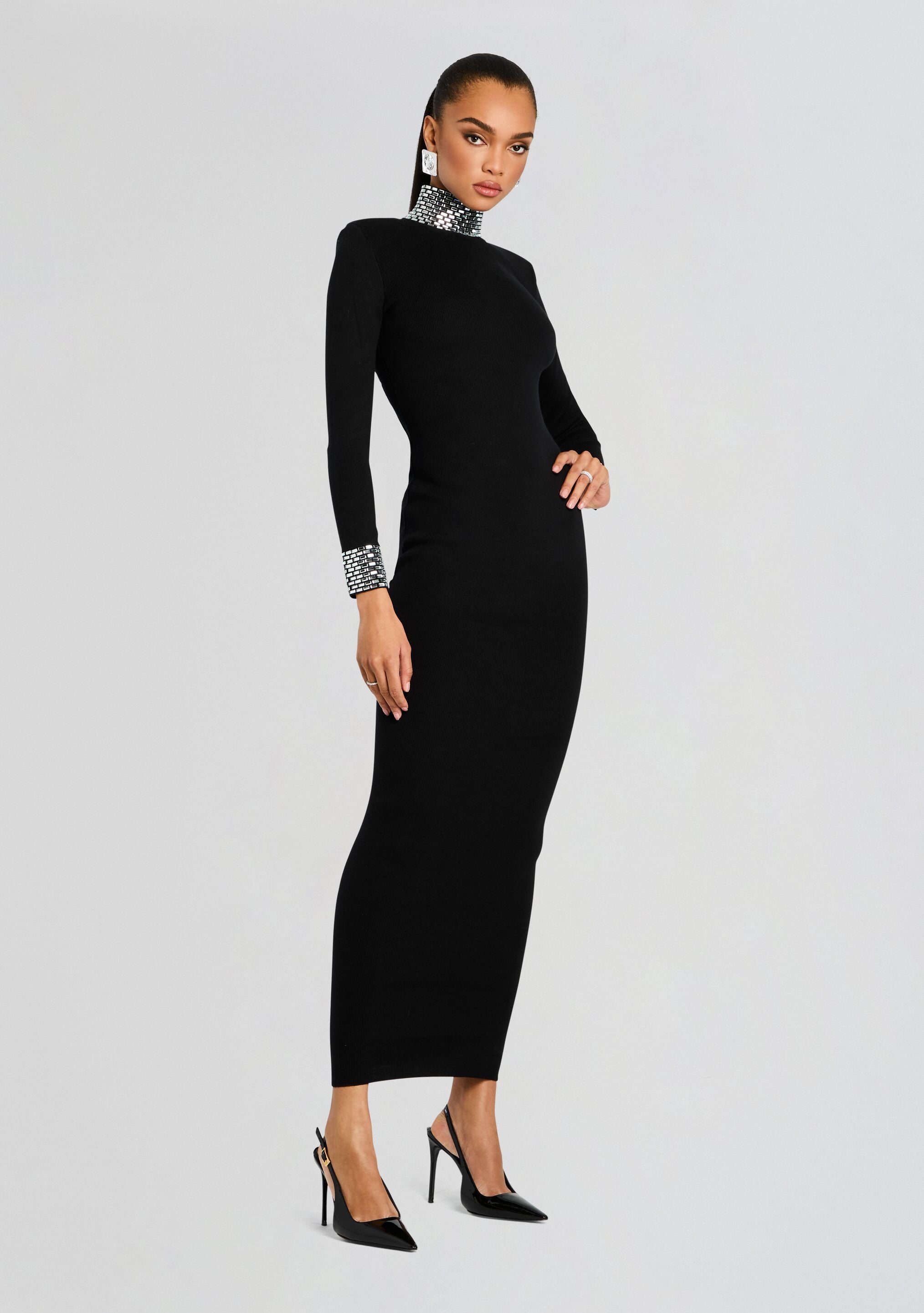 Monroe Embellished Knit Dress-Stylulu