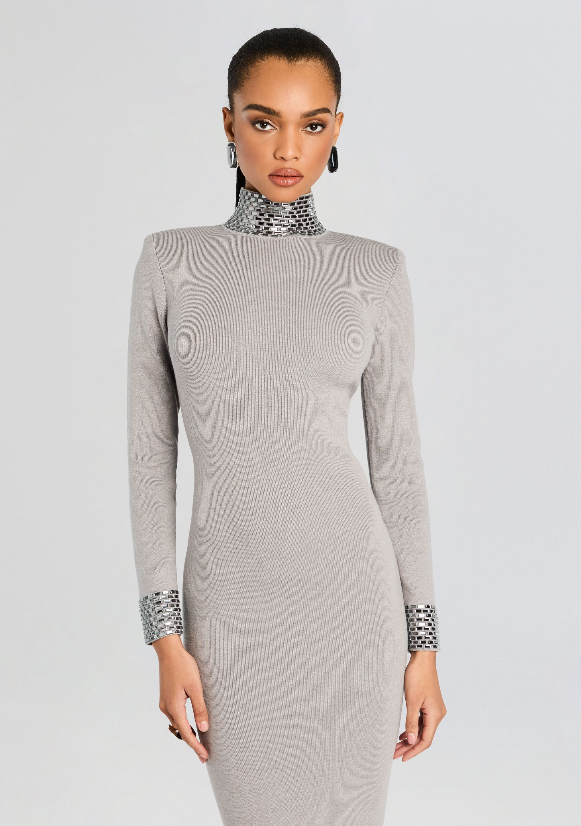 Monroe Embellished Knit Dress-Stylulu