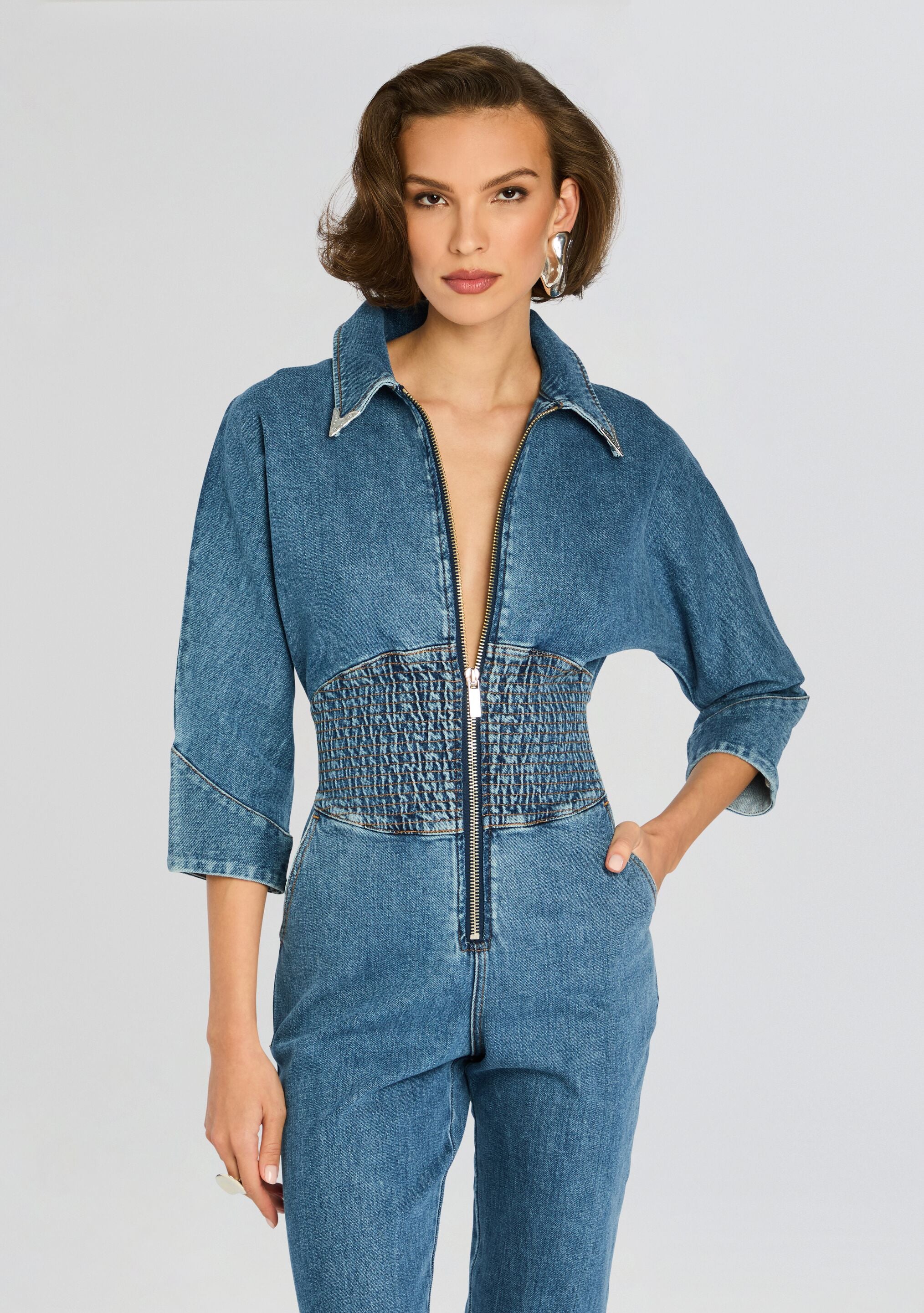 Deidra Denim Jumpsuit-Stylulu