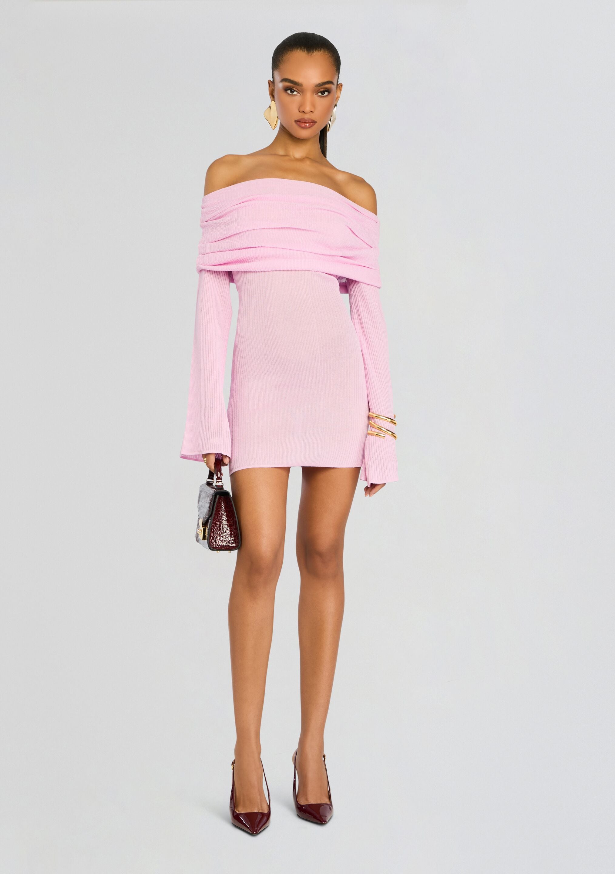 Galli Rib Knit Mini Dress-Stylulu