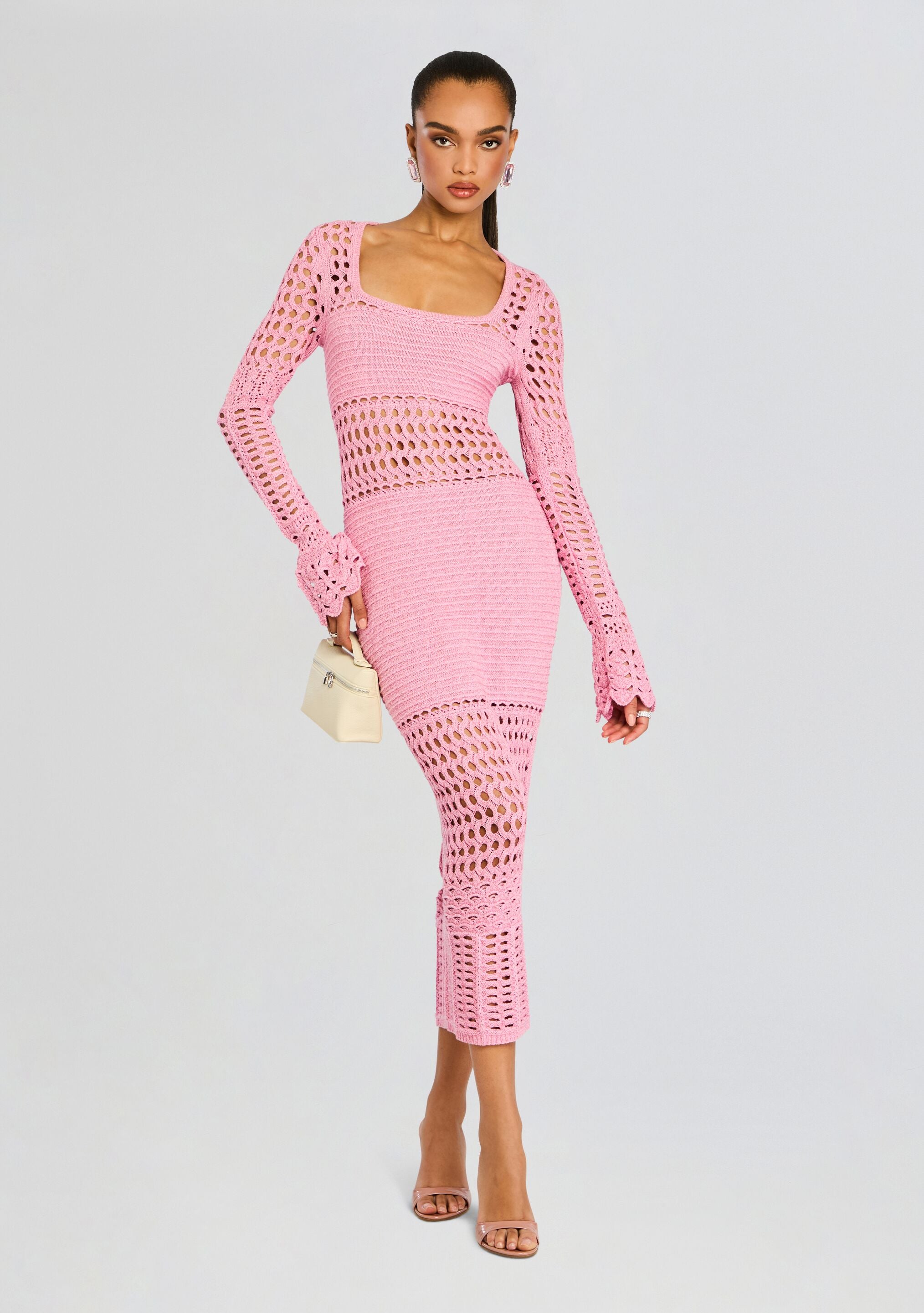 Airie Knit Crochet Dress-Stylulu