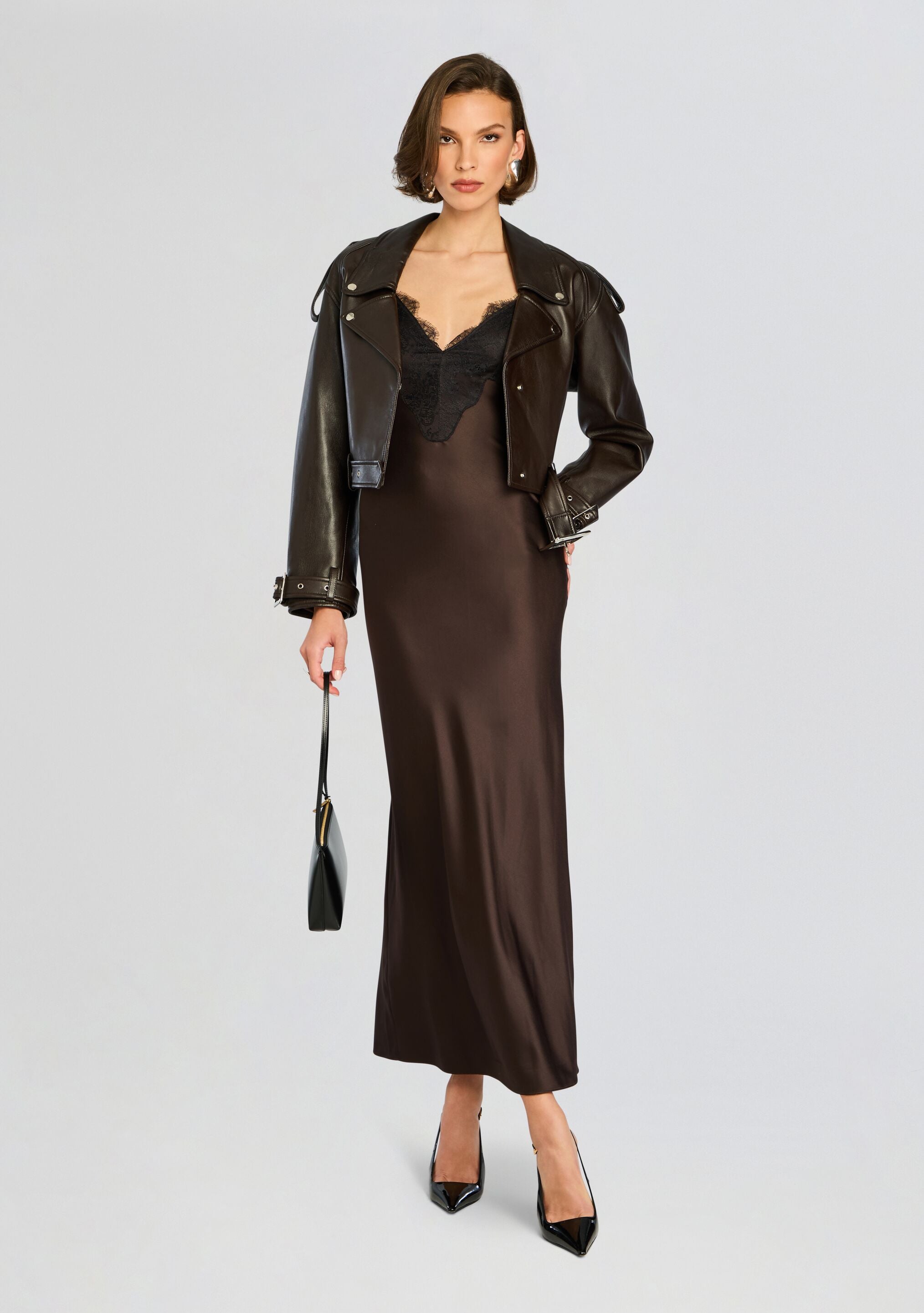 Grenache Satin Maxi Dress-Stylulu