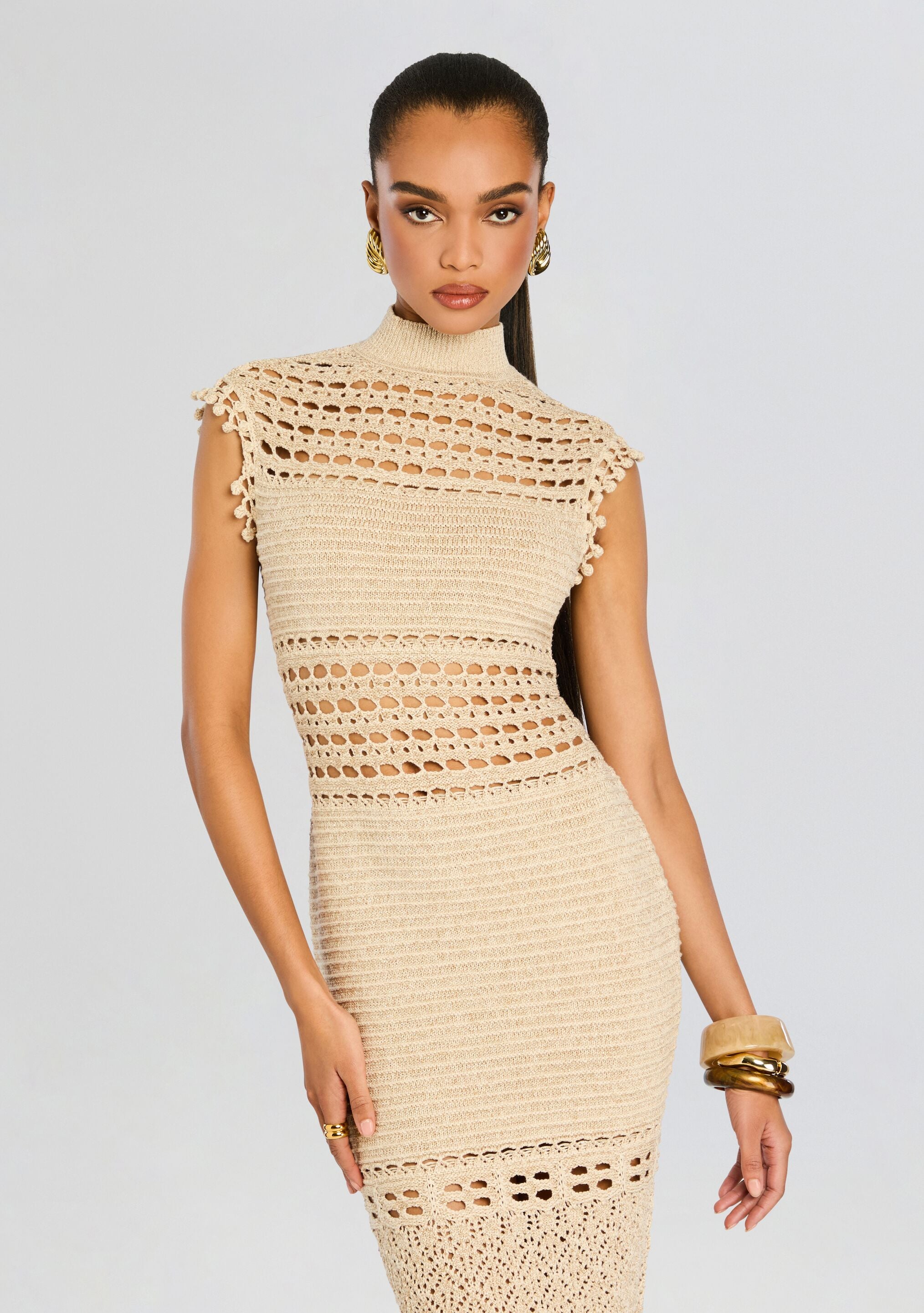 Mia Knit Crochet Dress-Stylulu