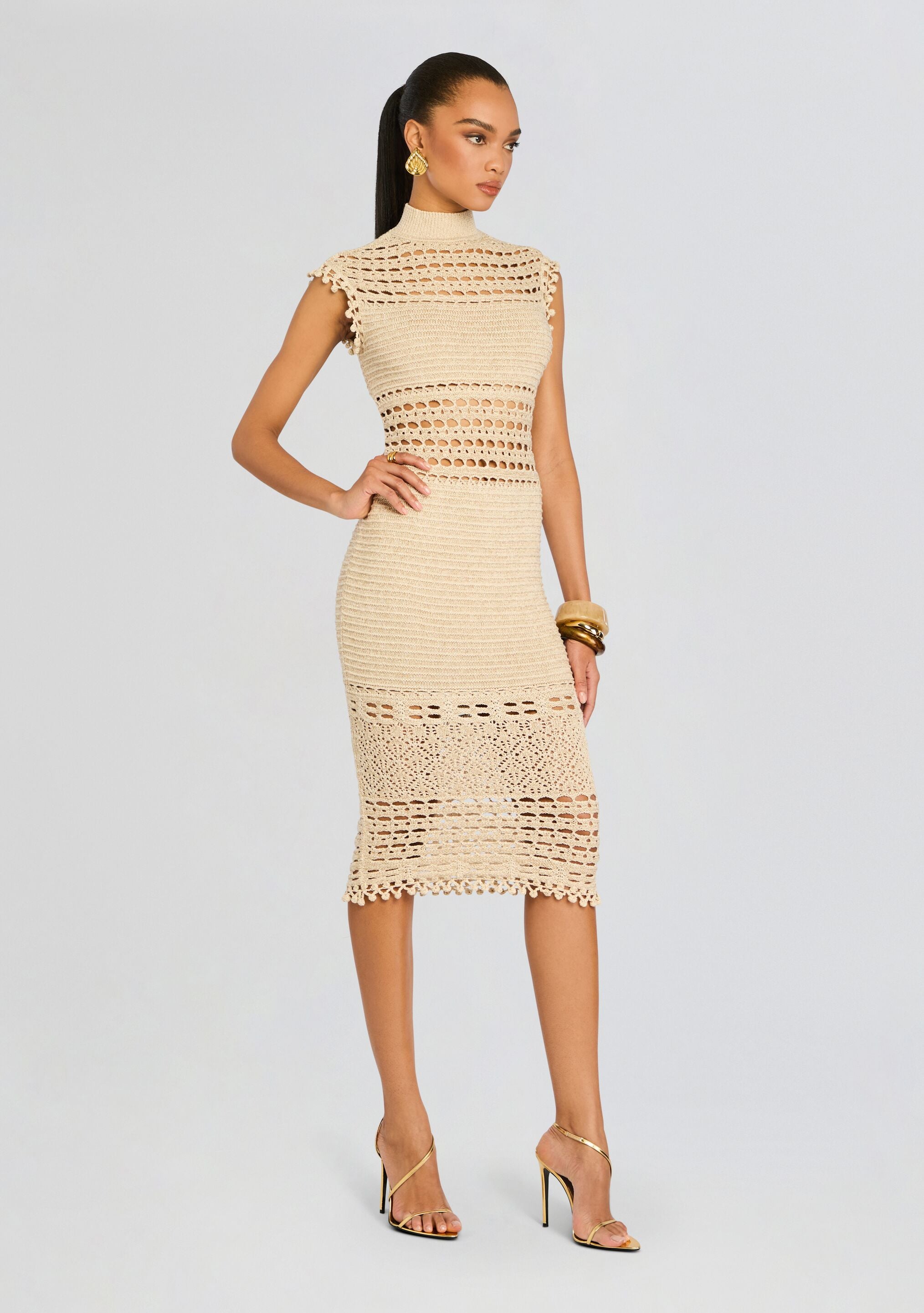 Mia Knit Crochet Dress-Stylulu